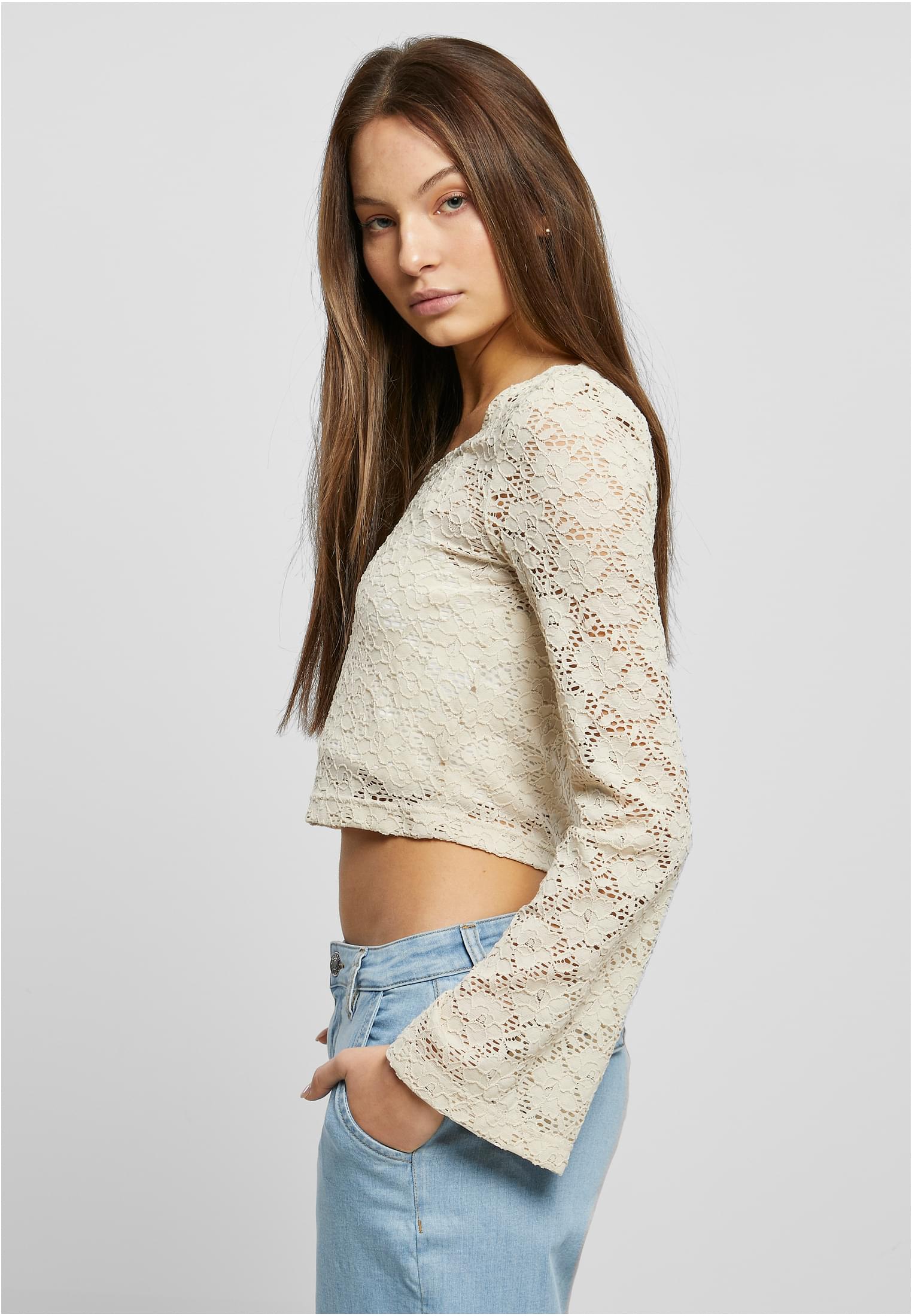 Ladies Cropped Lace Longsleeve | softseagrass