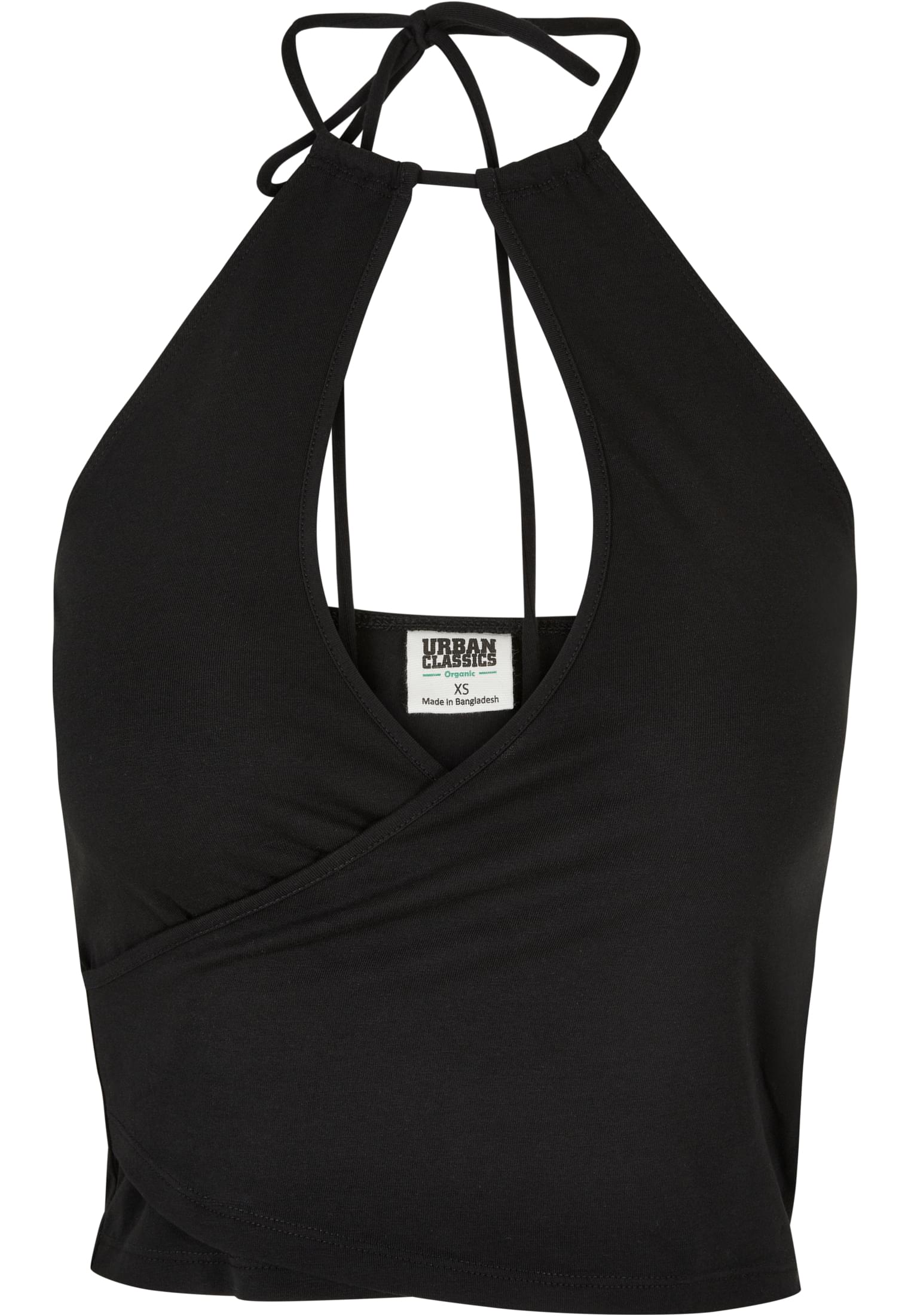 Ladies Short Wraped Neckholder Top | black