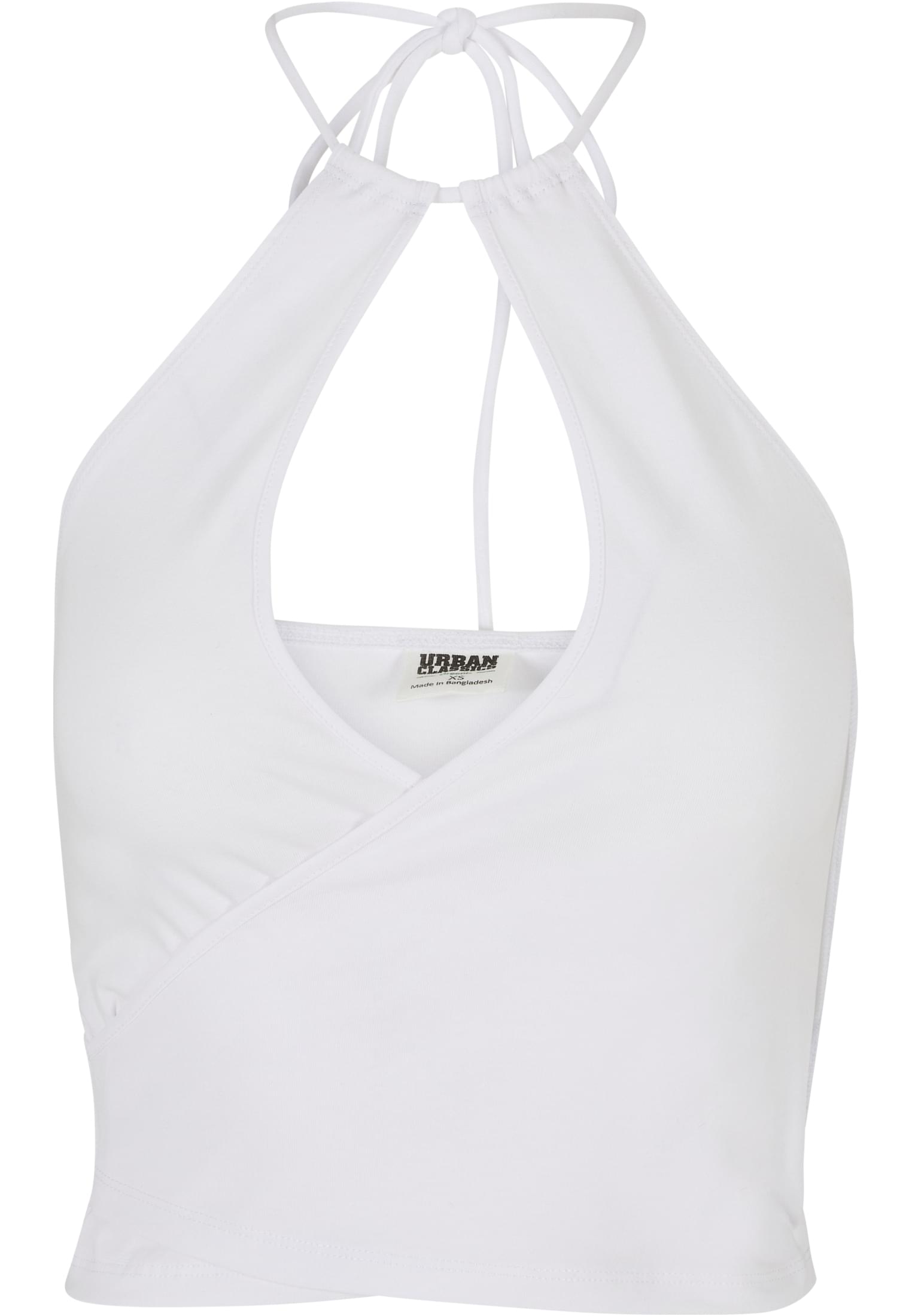 Ladies Short Wraped Neckholder Top | white