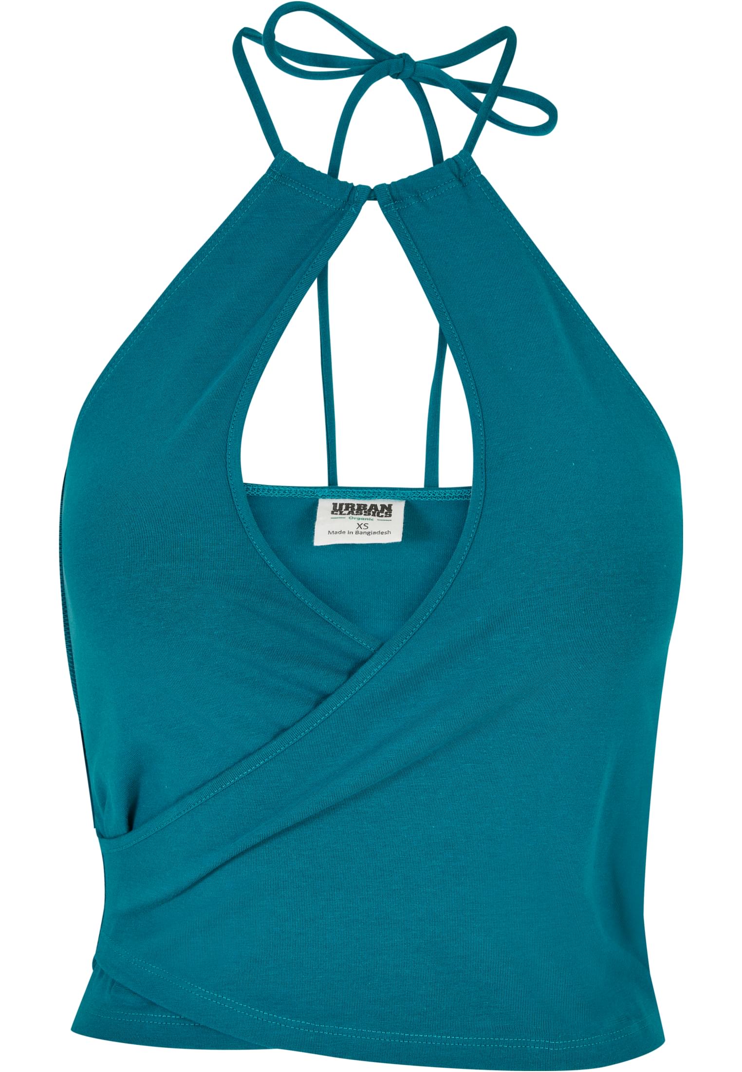 Ladies Short Wraped Neckholder Top | watergreen