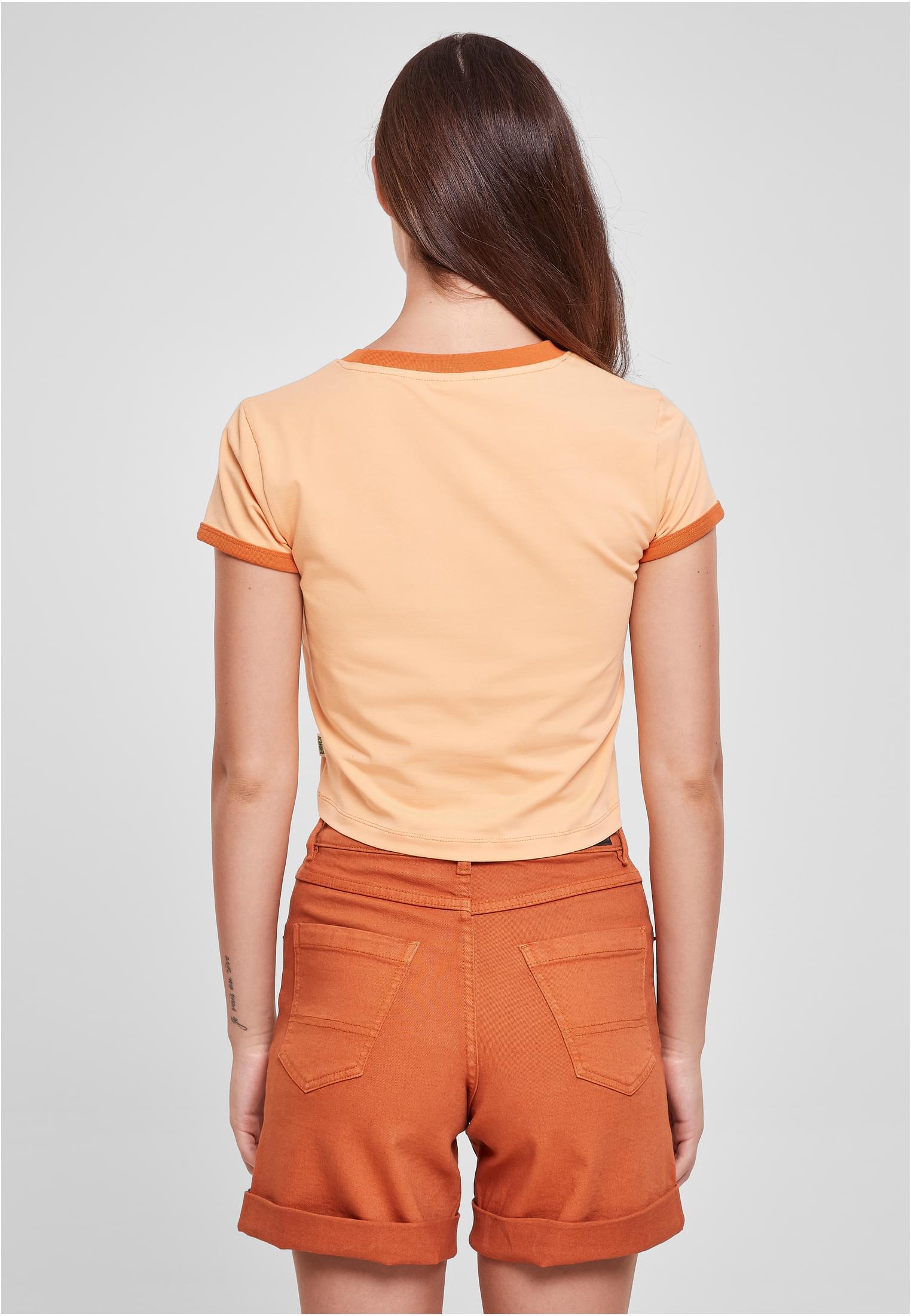 Ladies Stretch Jersey Cropped Tee | paleorange/vintageorange