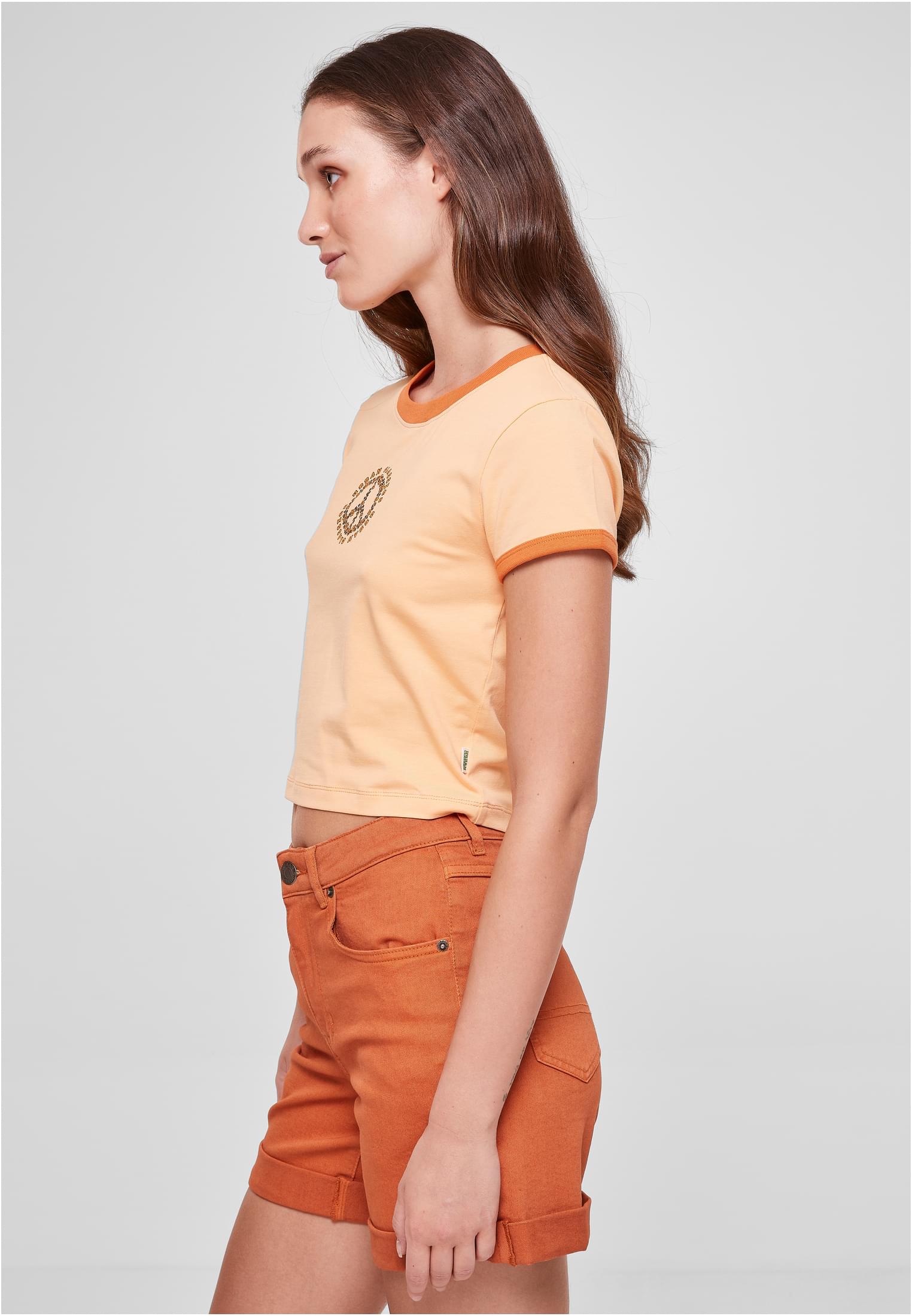 Ladies Stretch Jersey Cropped Tee | paleorange/vintageorange