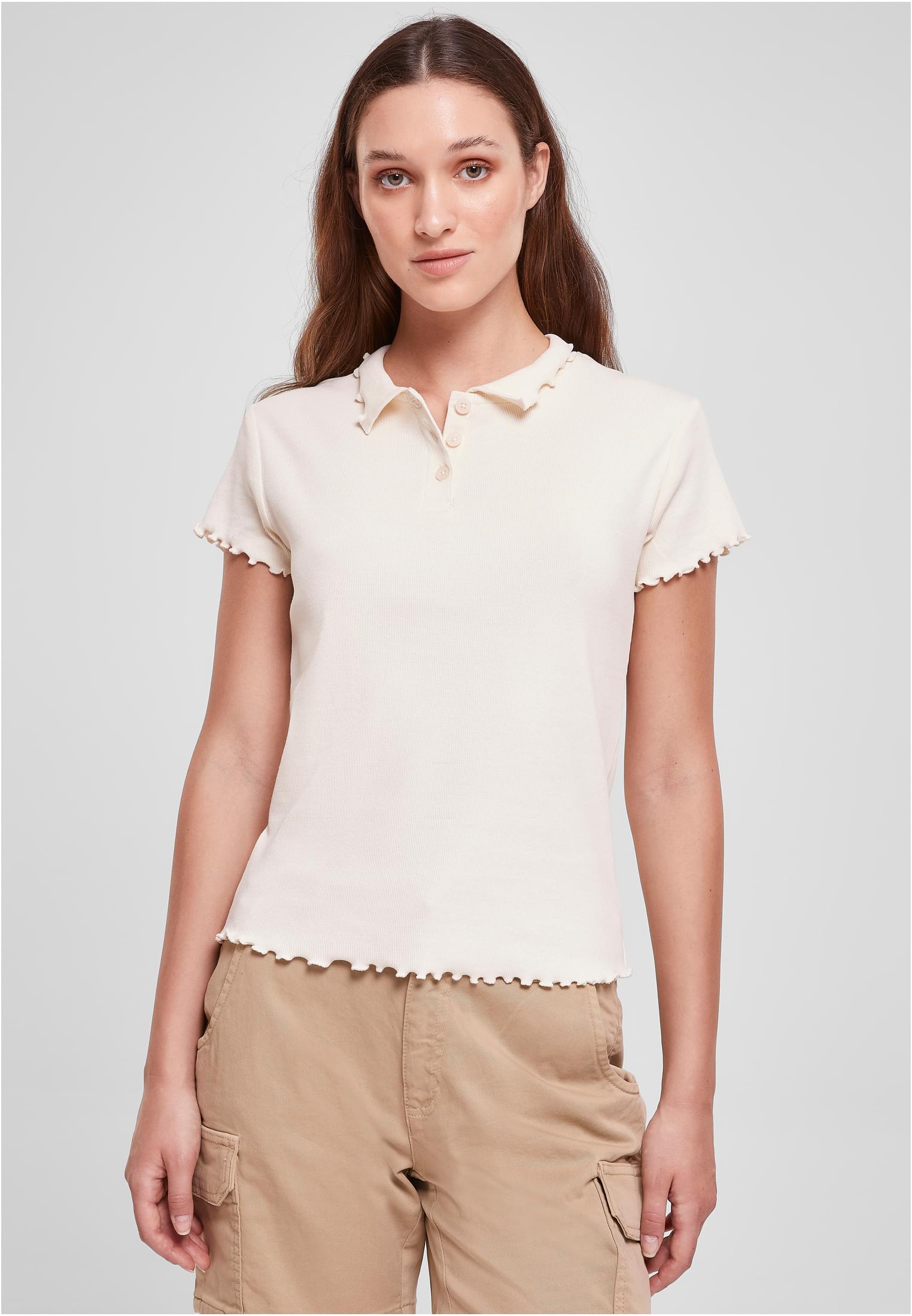 Ladies Rib Polo Tee | whitesand