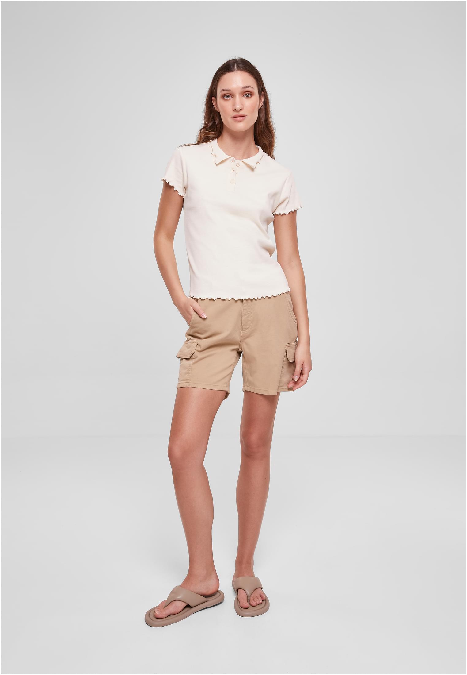 Ladies Rib Polo Tee | whitesand