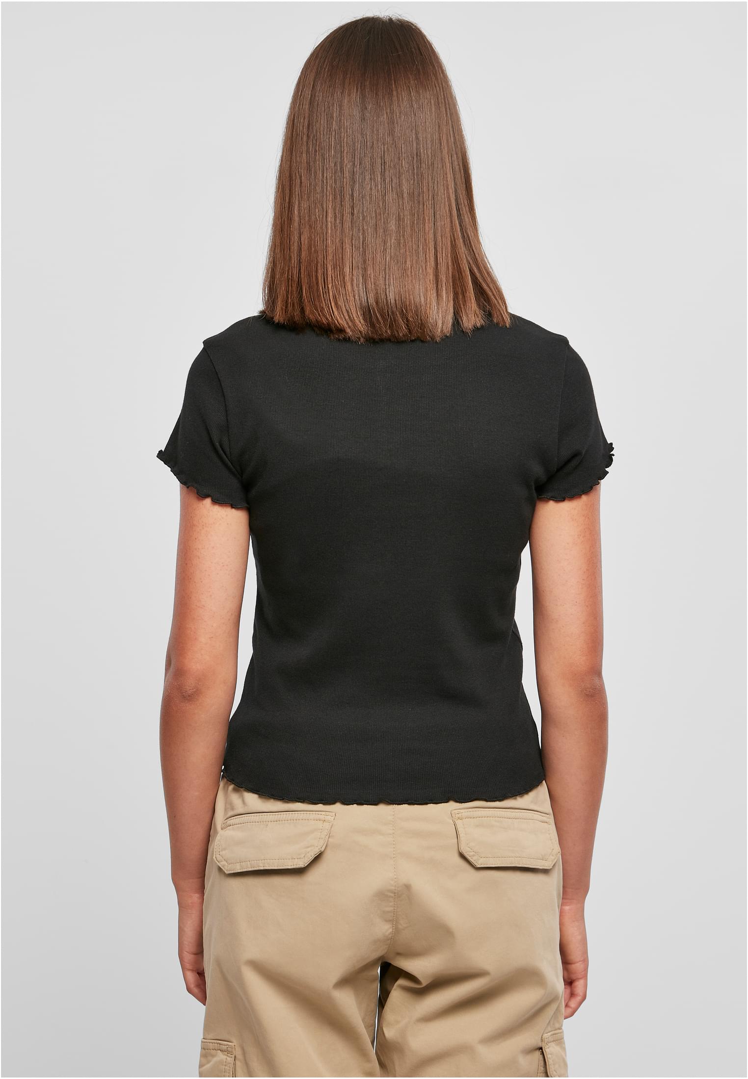 Ladies Rib Polo Tee | black