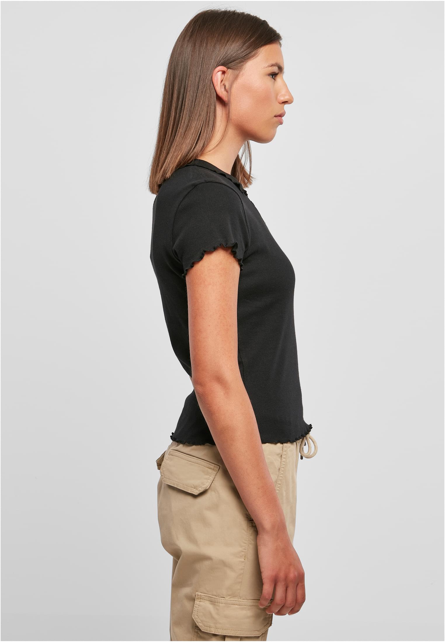 Ladies Rib Polo Tee | black