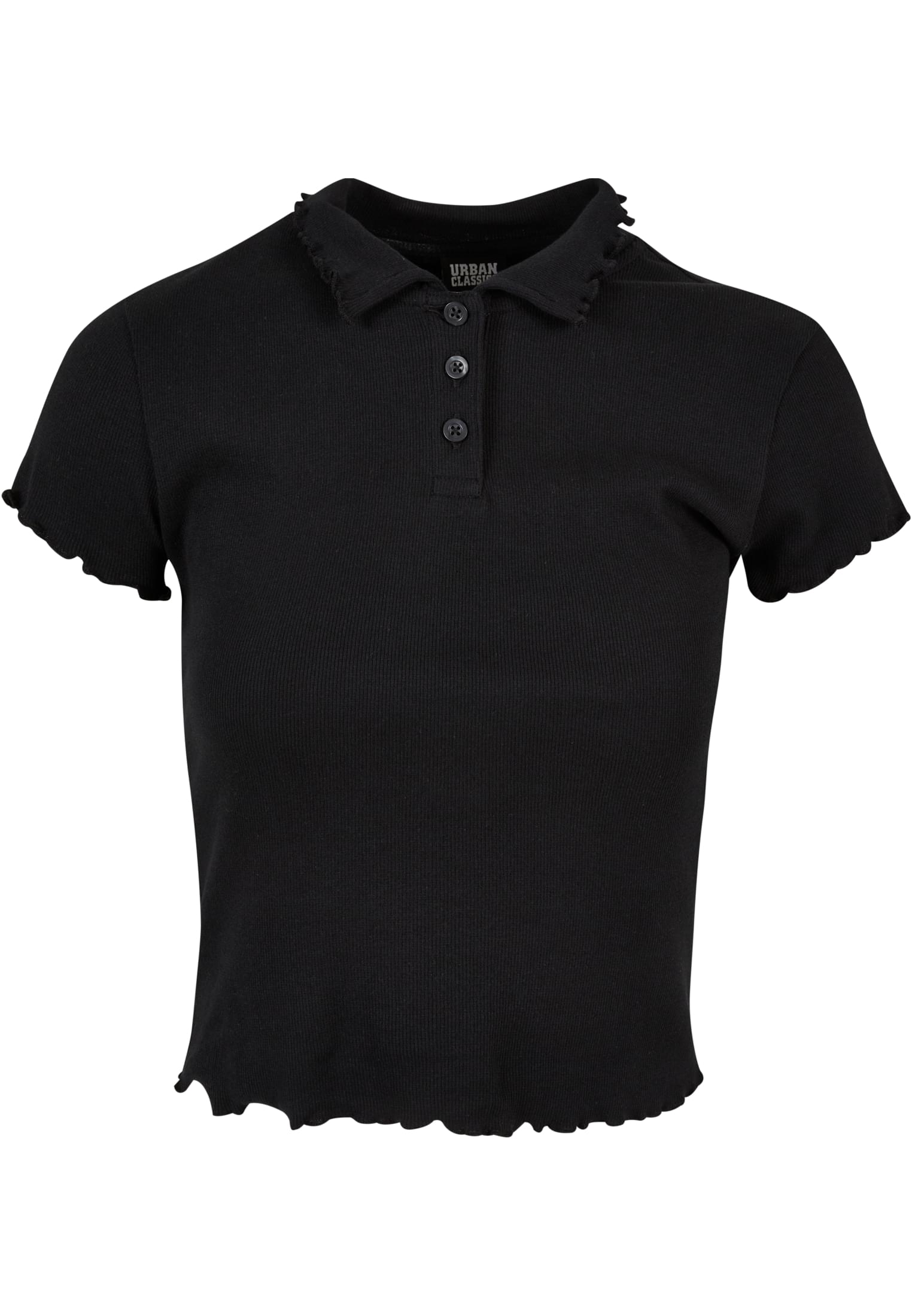 Ladies Rib Polo Tee | black