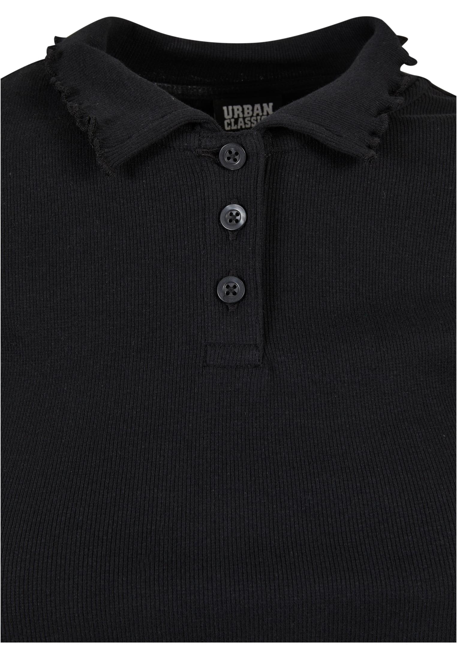 Ladies Rib Polo Tee | black