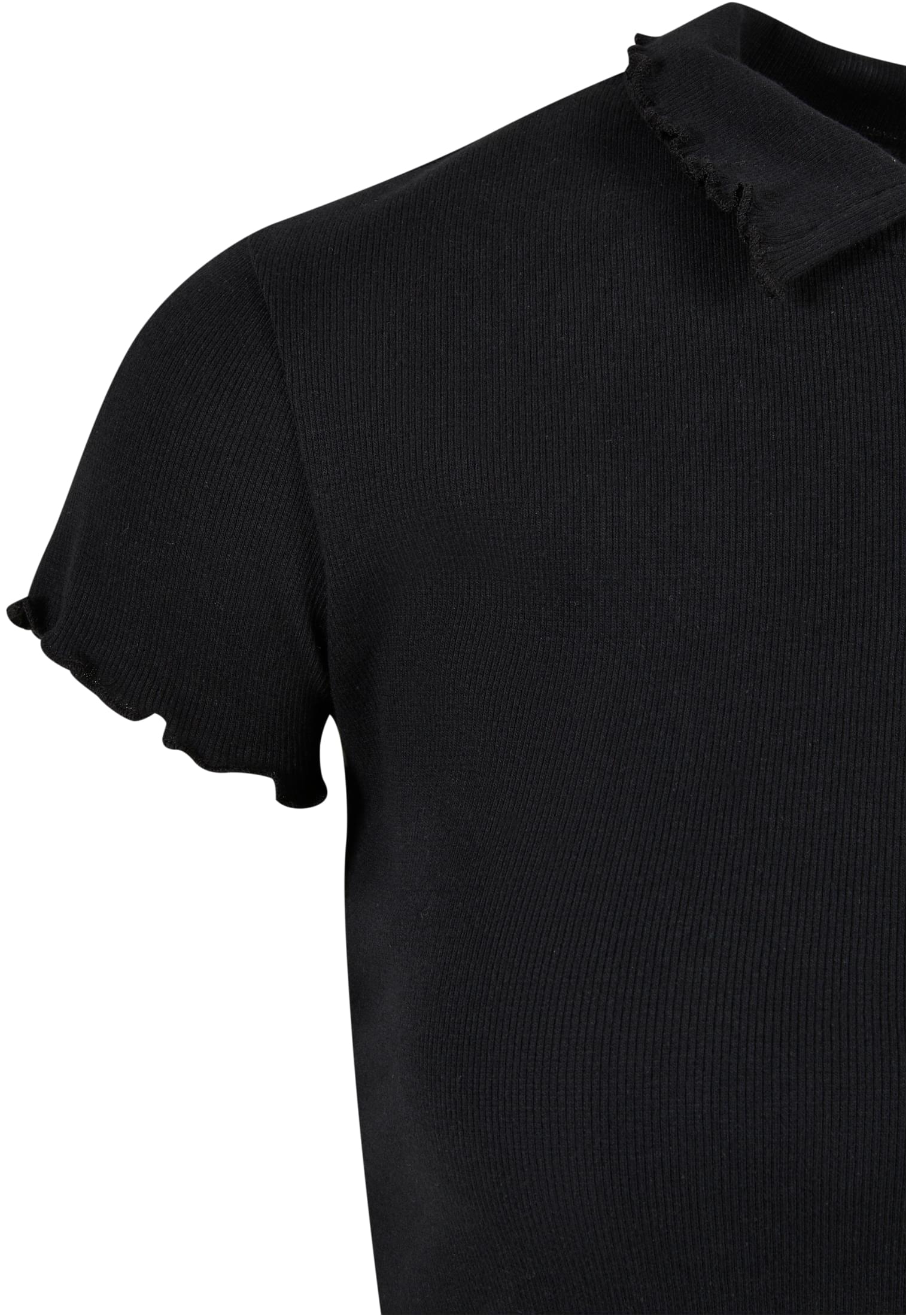 Ladies Rib Polo Tee | black