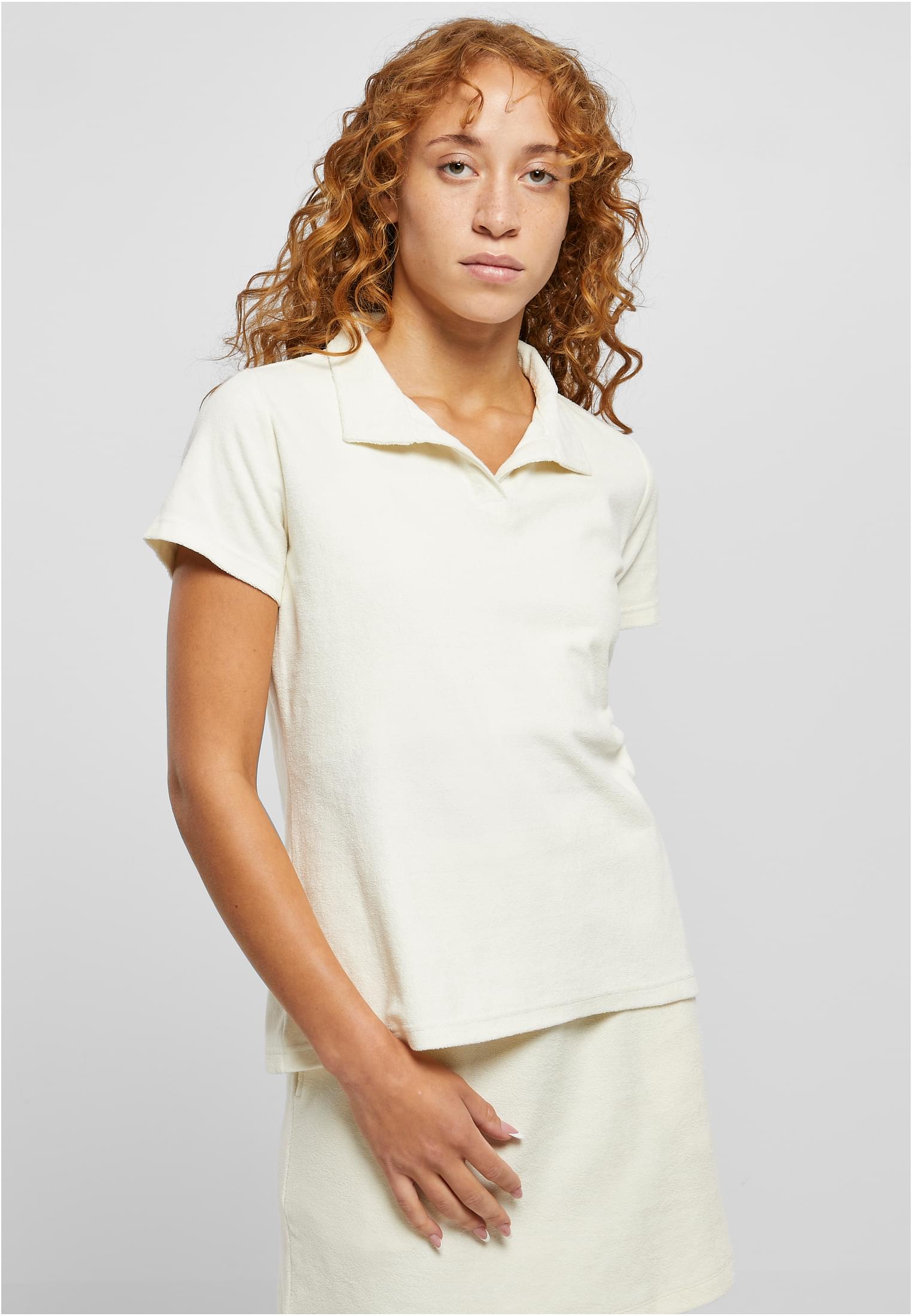 Ladies Towel Polo Tee | palewhite