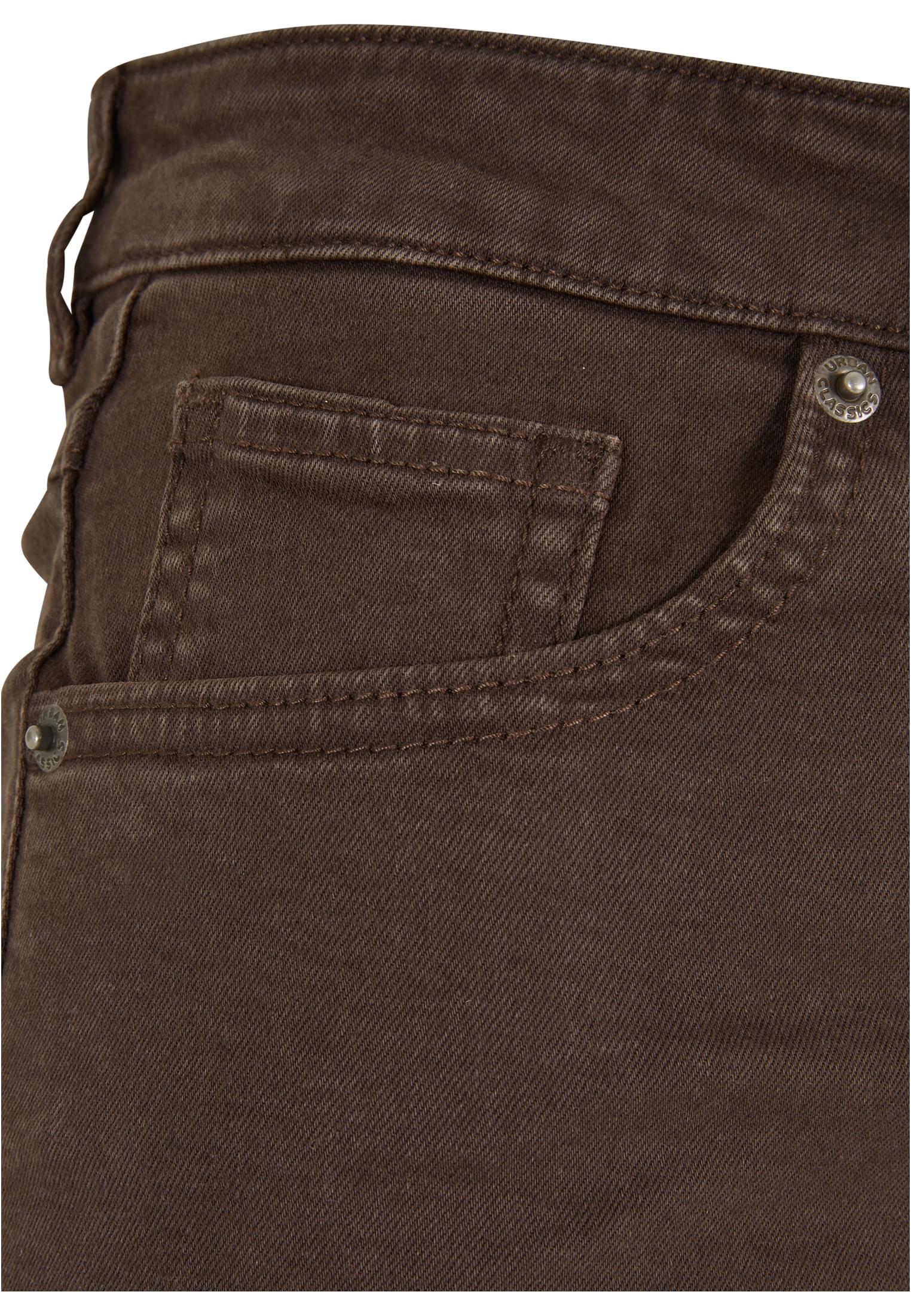 Ladies Colored Strech Denim Shorts | brown