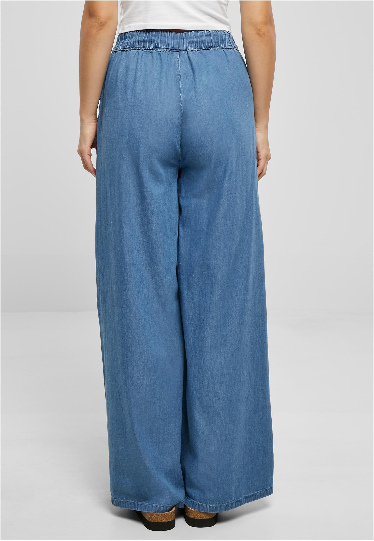 Ladies Light Denim Wide Leg Pants | skyblue washed