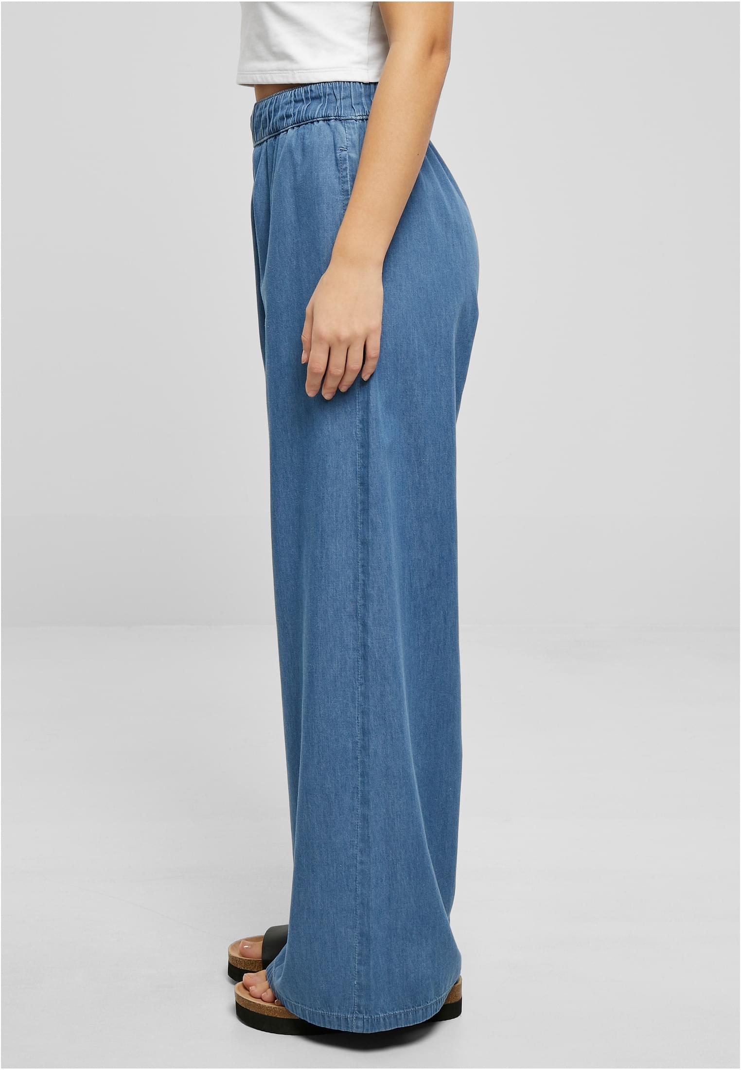 Ladies Light Denim Wide Leg Pants | skyblue washed