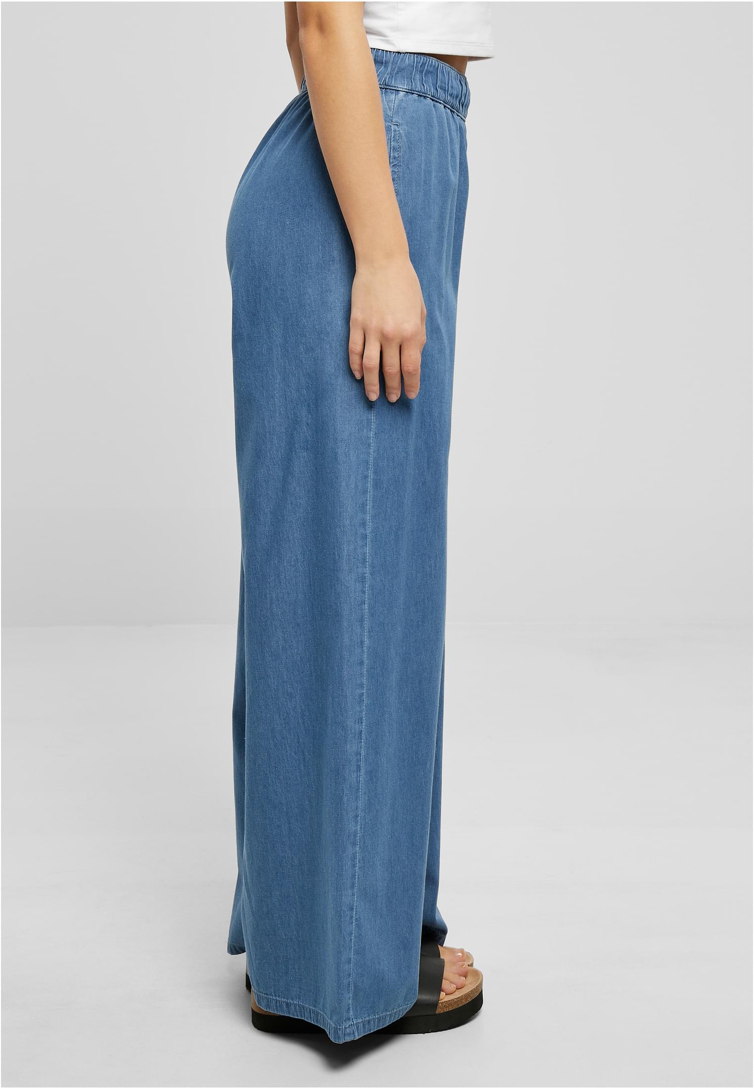 Ladies Light Denim Wide Leg Pants | skyblue washed