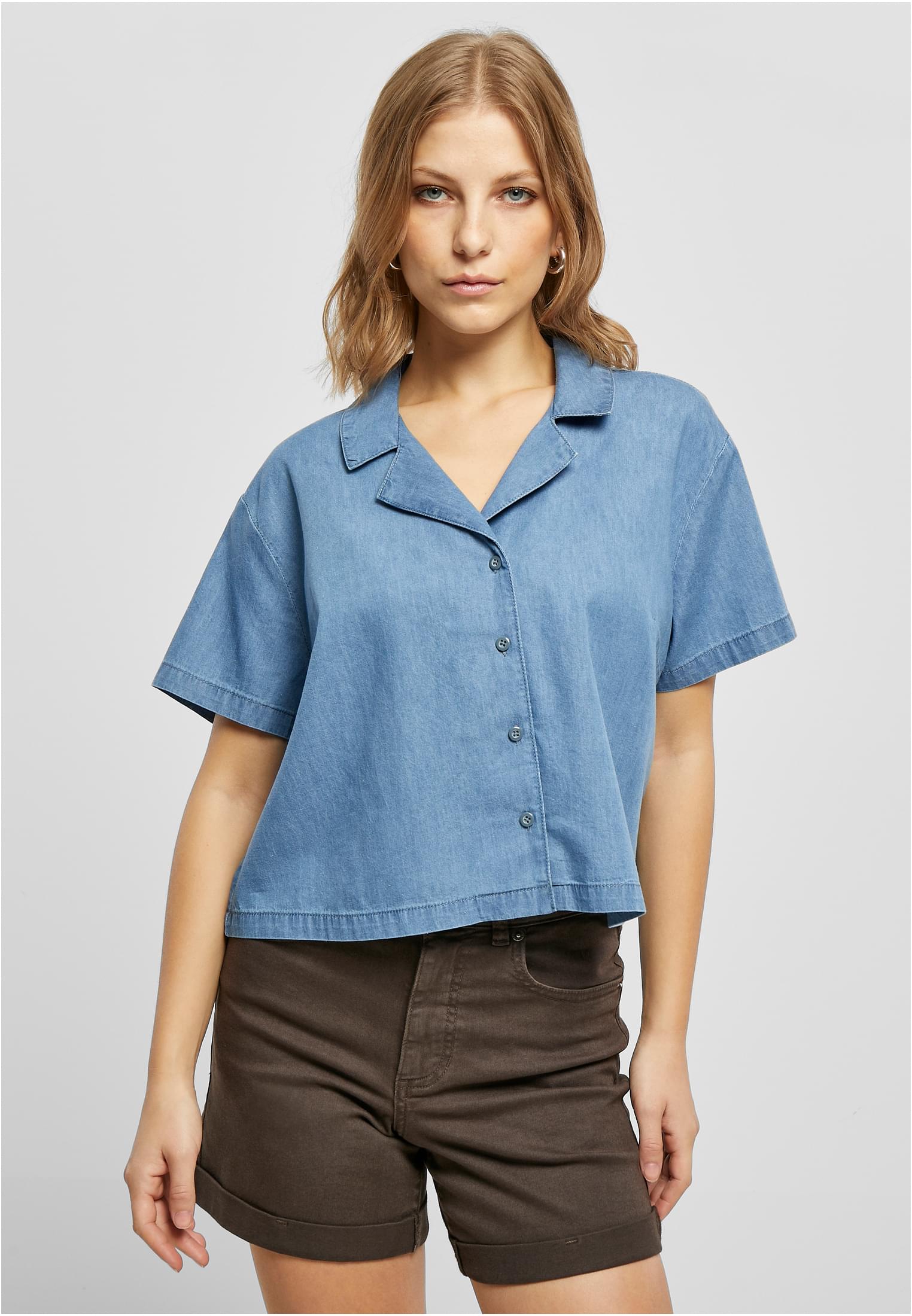 Ladies Light Denim Resort Shirt | skyblue washed