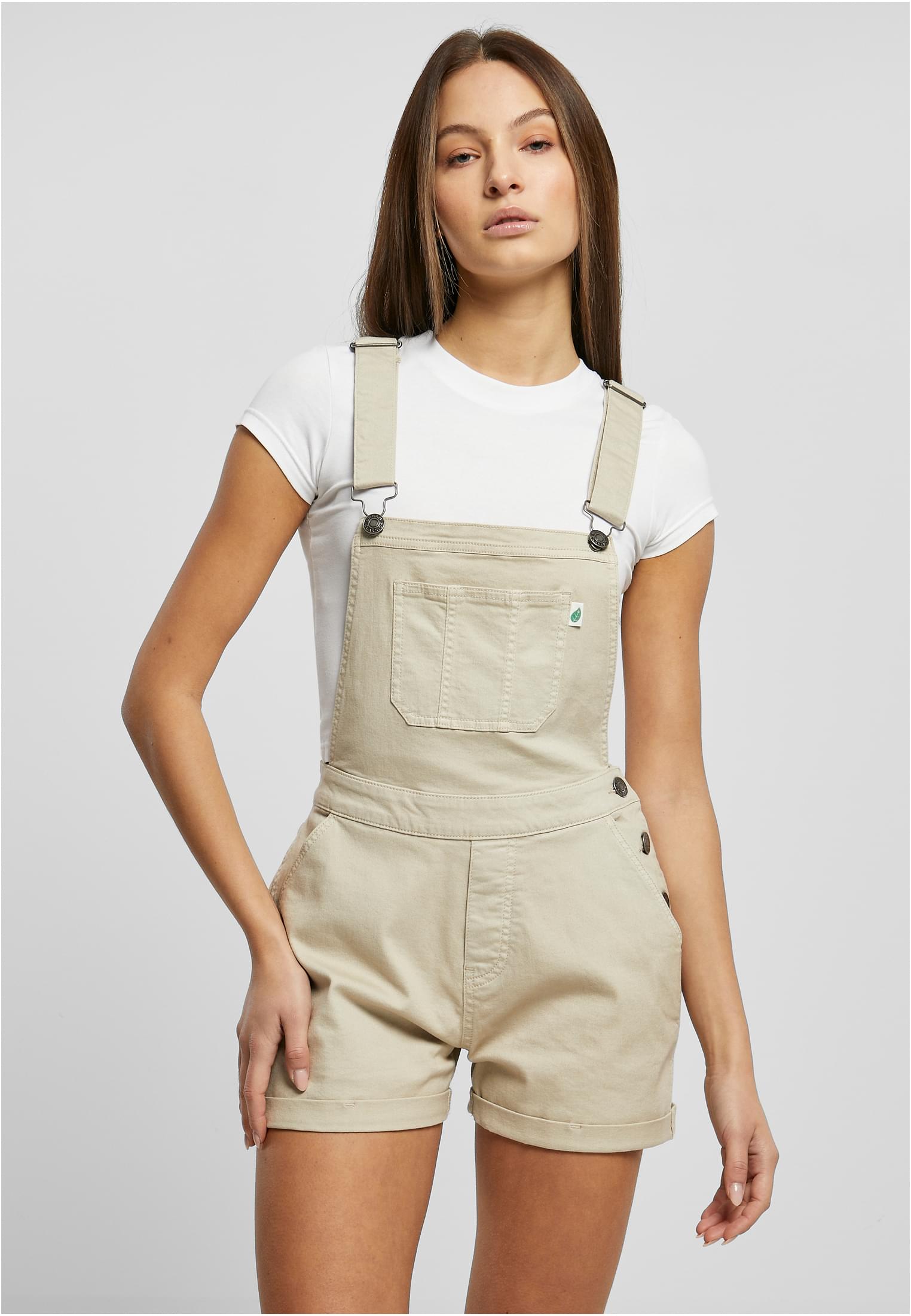 Ladies Organic Short Dungaree | offwhite raw