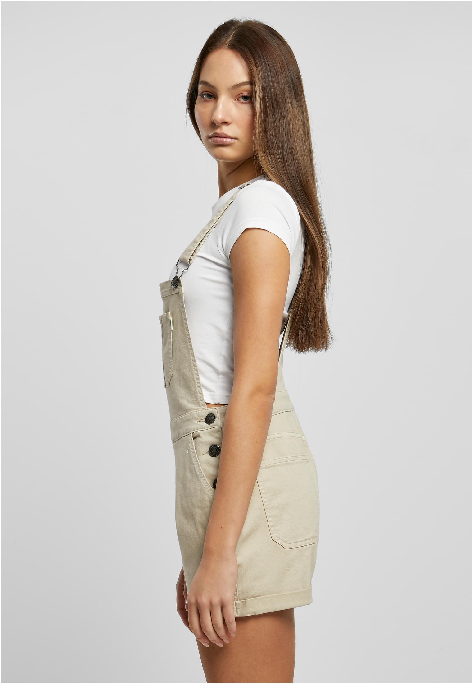 Ladies Organic Short Dungaree | offwhite raw