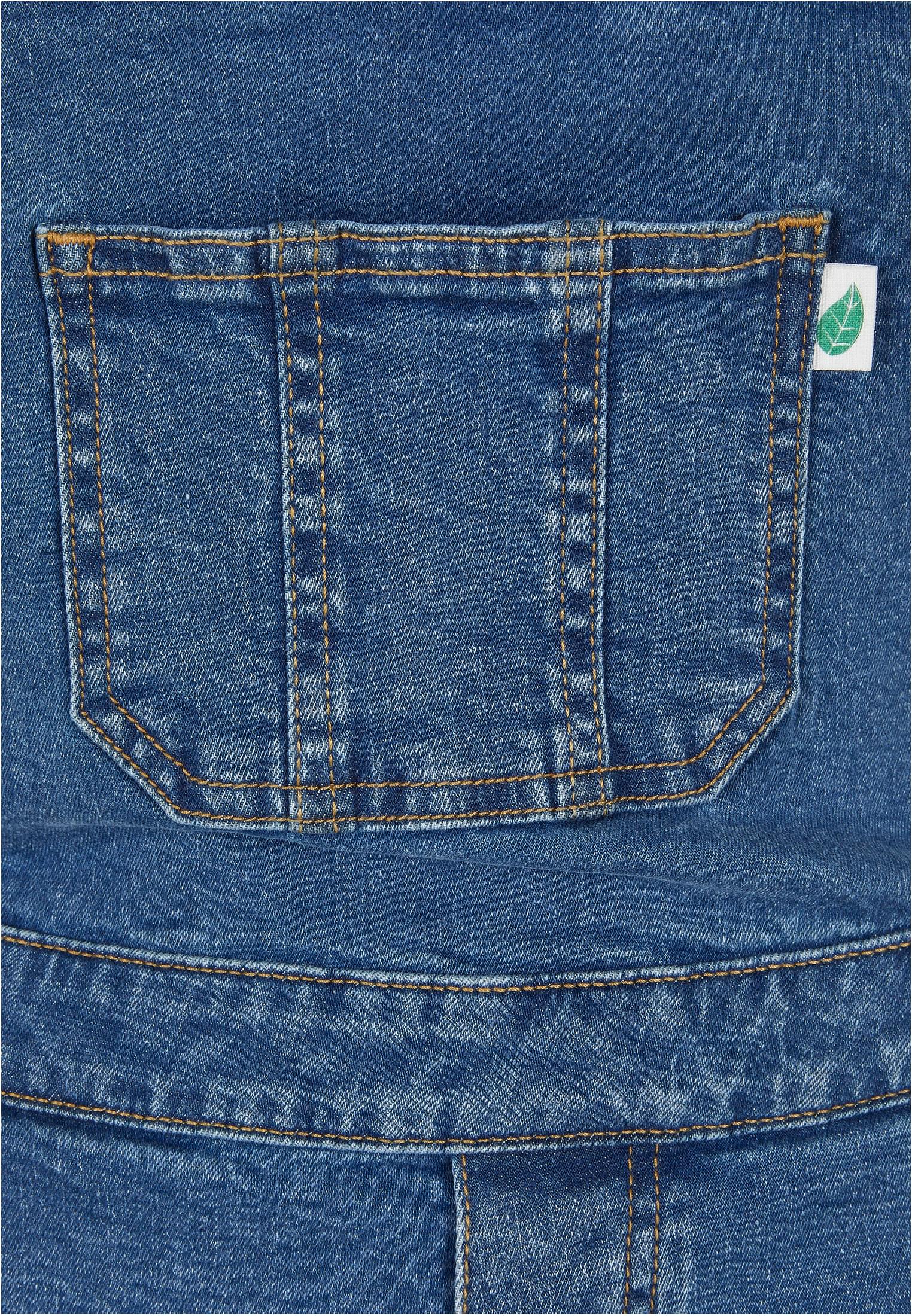 Ladies Organic Short Dungaree | clearblue washed