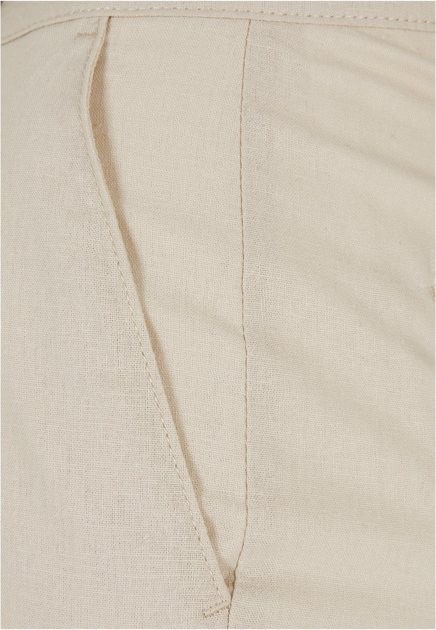 Ladies High Linen Mixed Wide Leg Pants | softseagrass