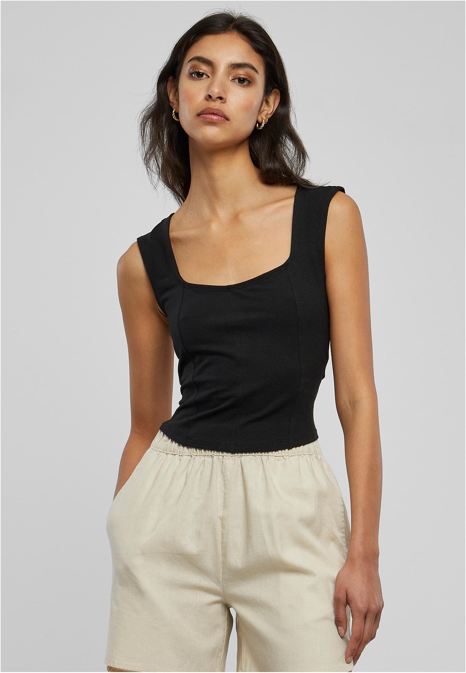 Ladies Short Corsage Top | black