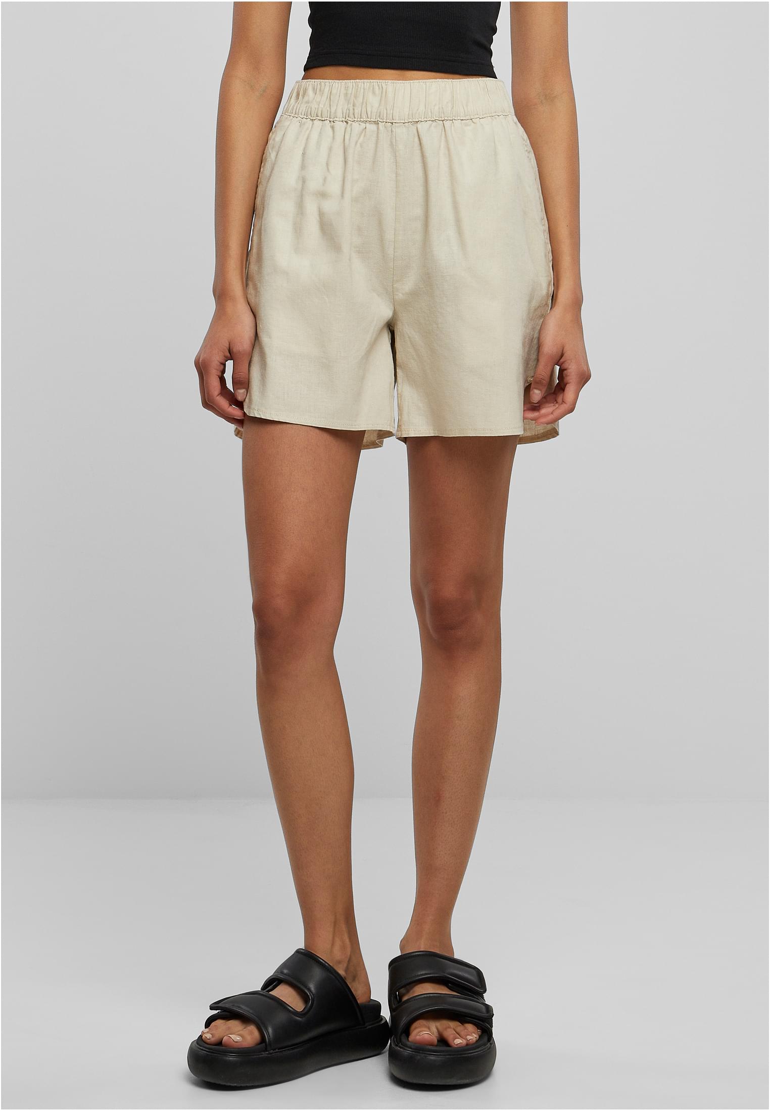 Ladies Linen Mixed Shorts | softseagrass