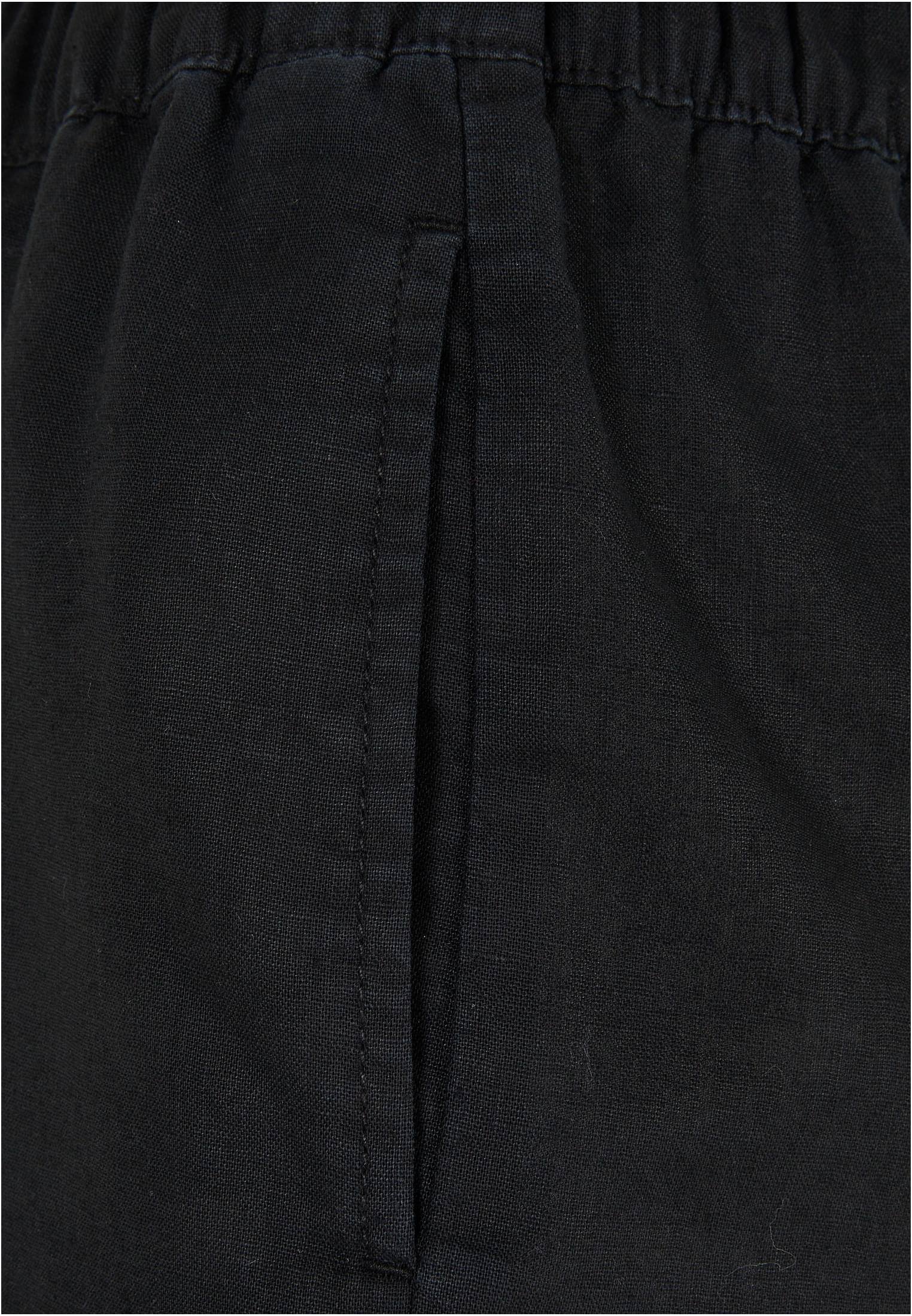 Ladies Linen Mixed Shorts | black