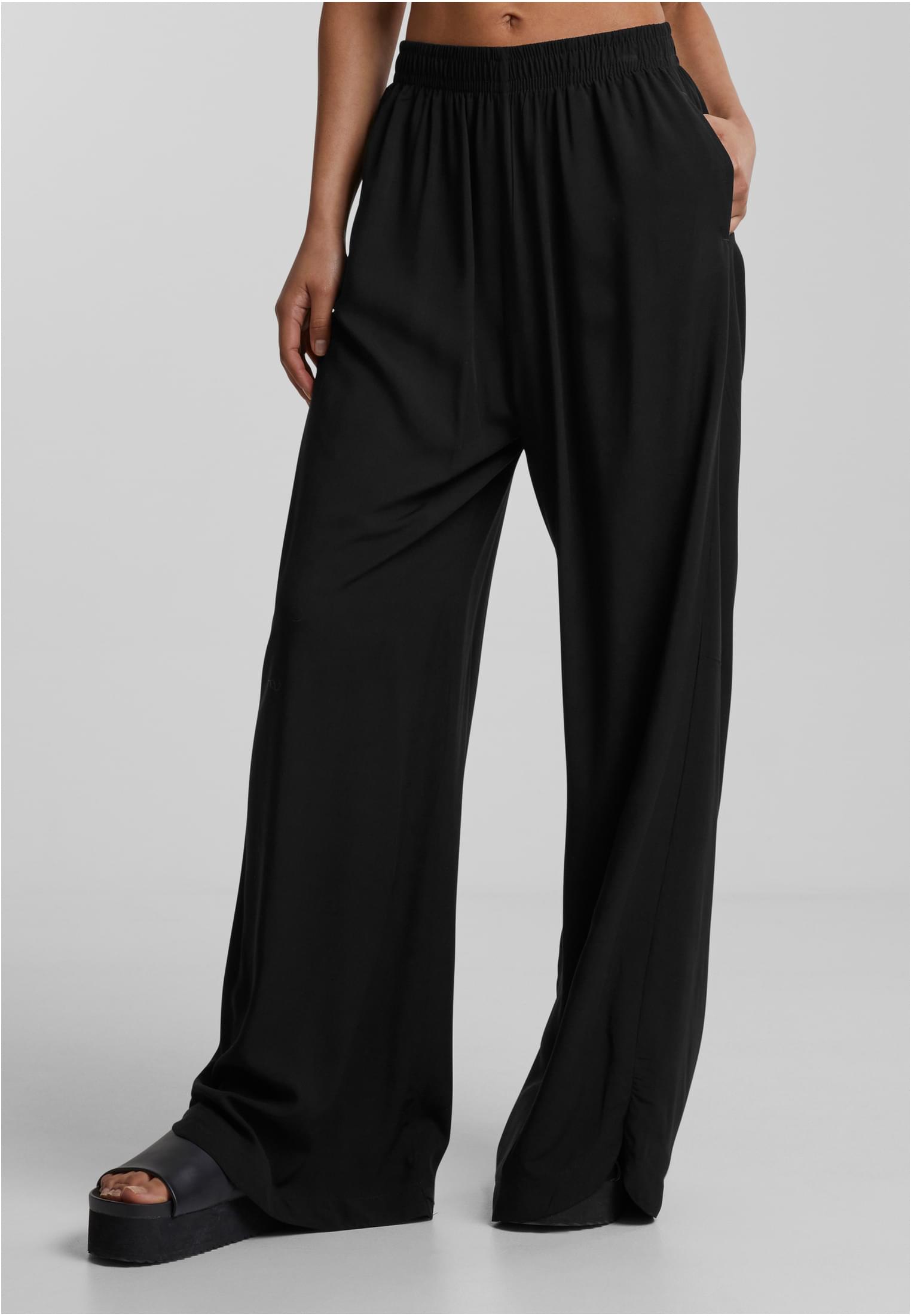 Ladies Wide Leg Viscose Pants | black