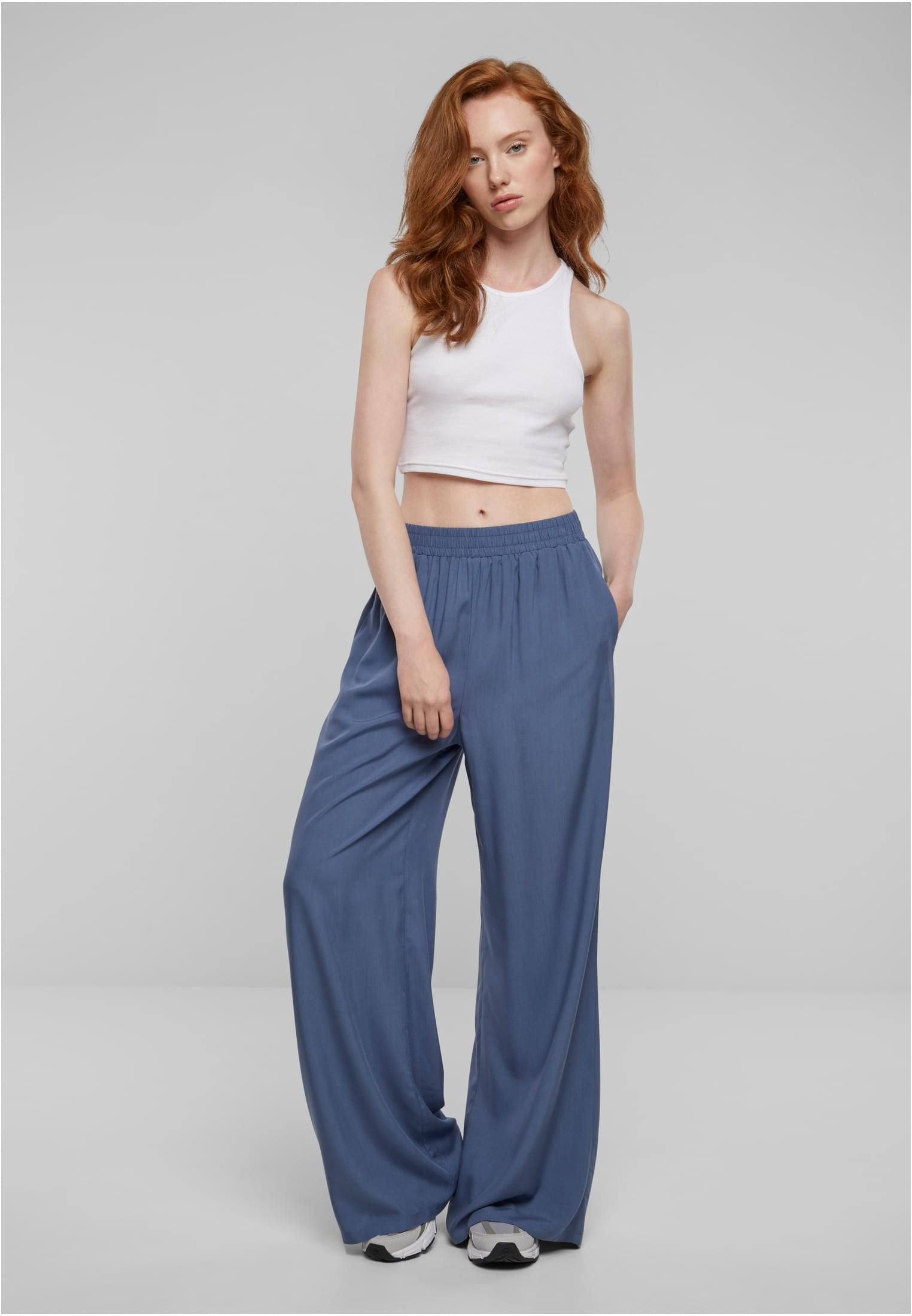 Ladies Wide Leg Viscose Pants | vintageblue