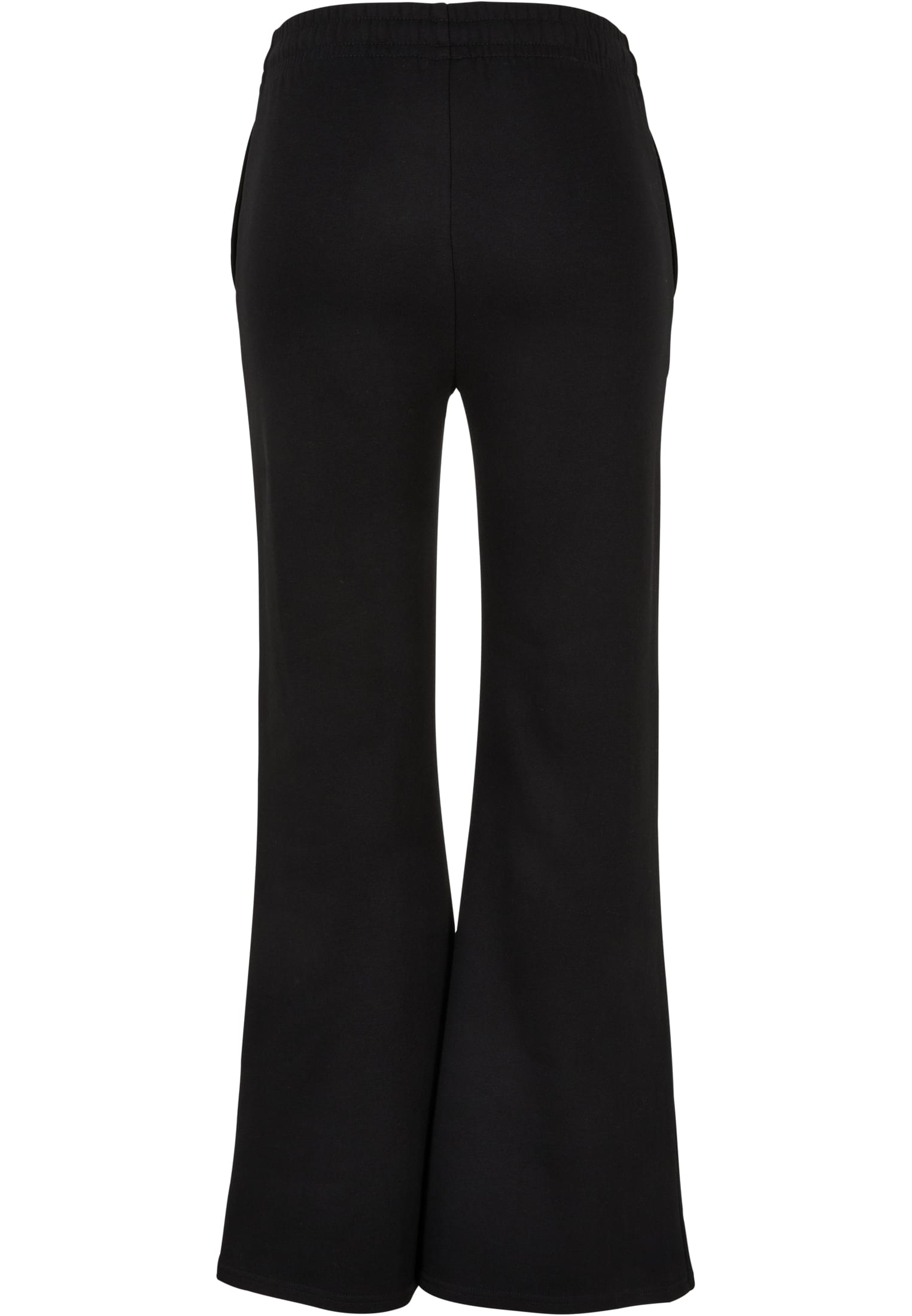 Ladies Flared Pin Tuck Terry Pants | black