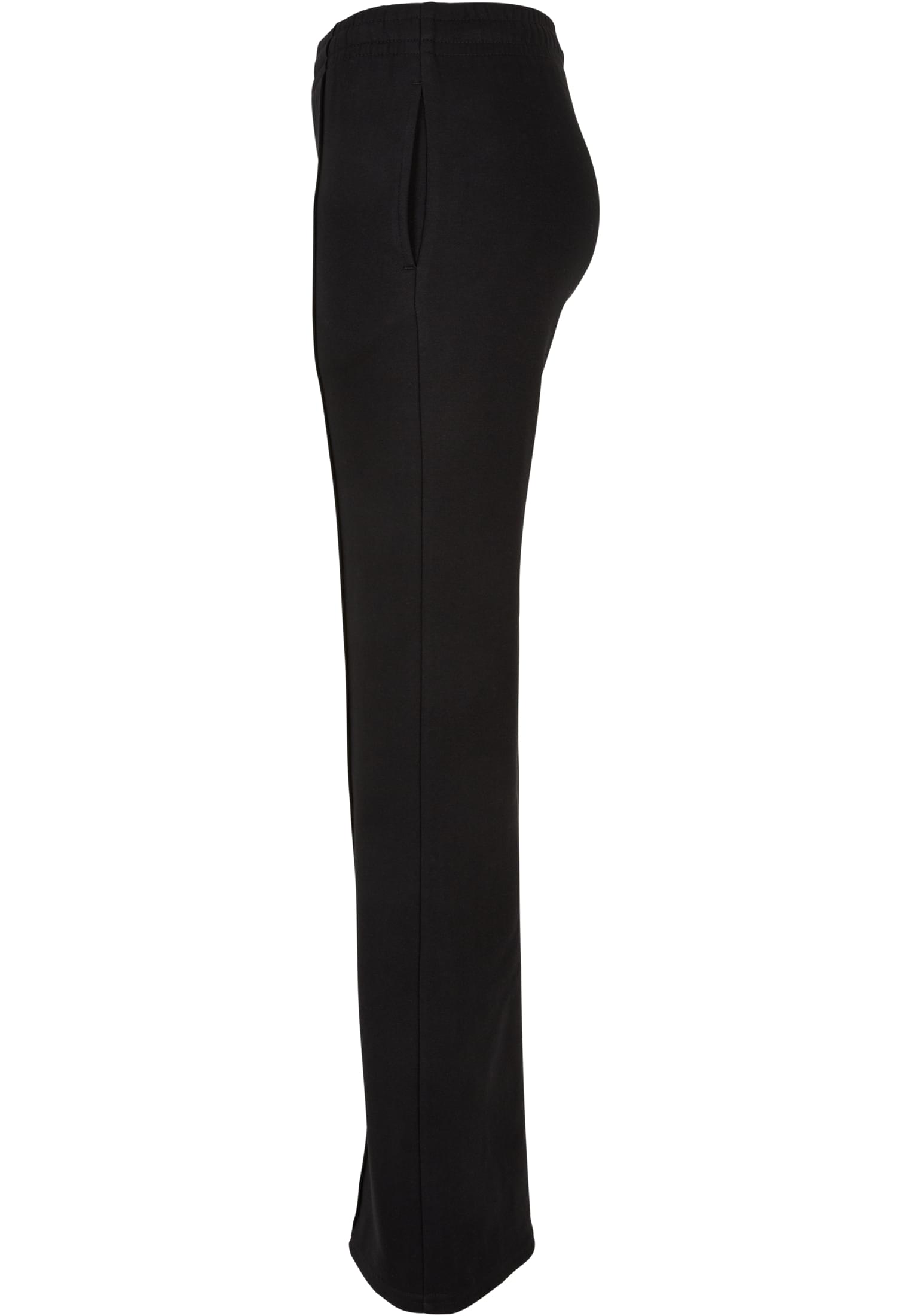 Ladies Flared Pin Tuck Terry Pants | black