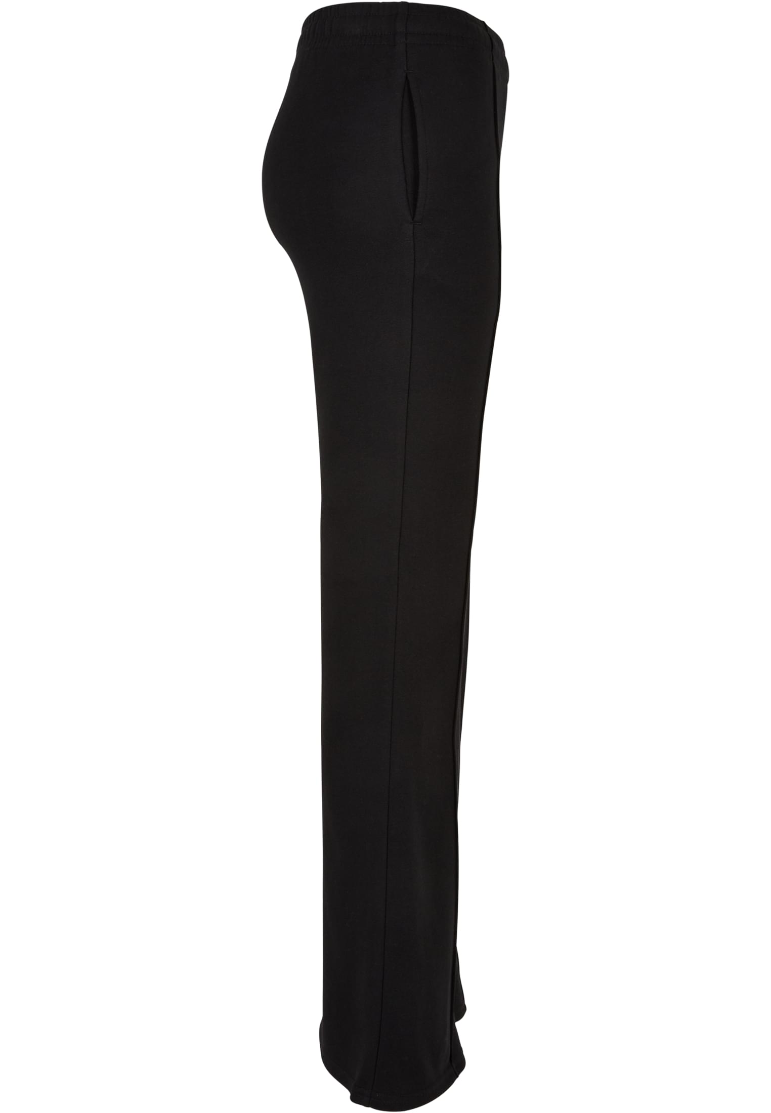 Ladies Flared Pin Tuck Terry Pants | black