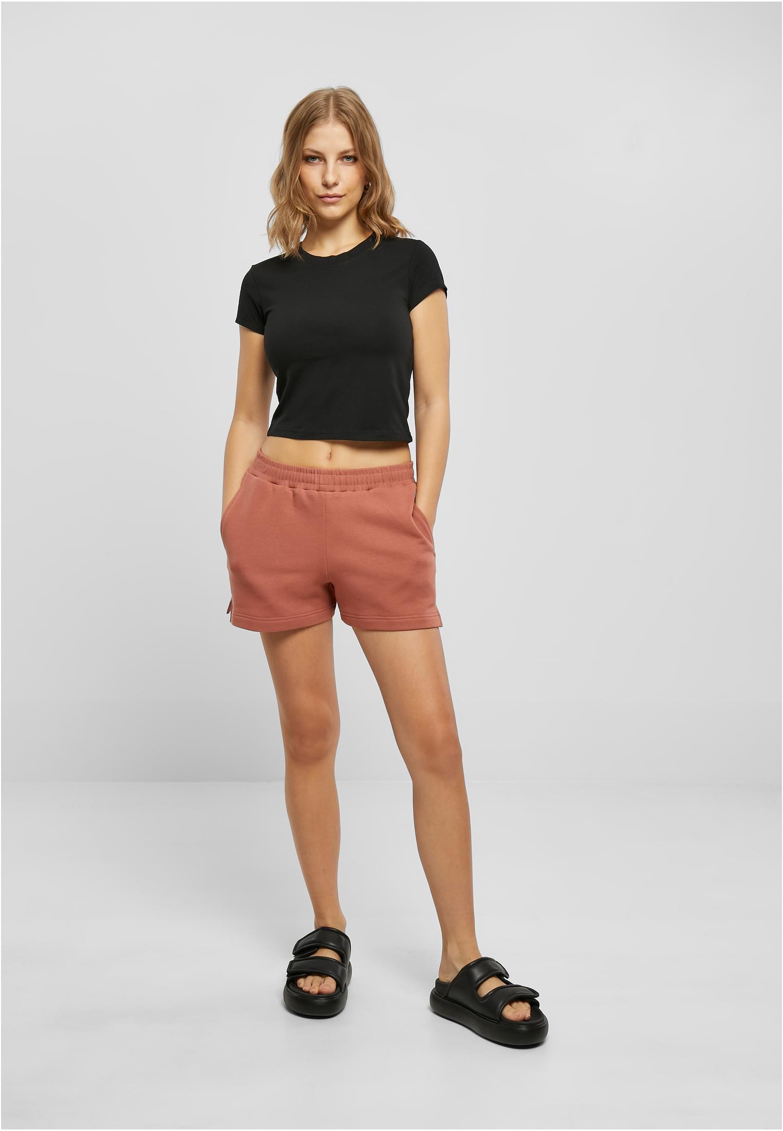 Ladies Organic Terry Shorts | terracotta