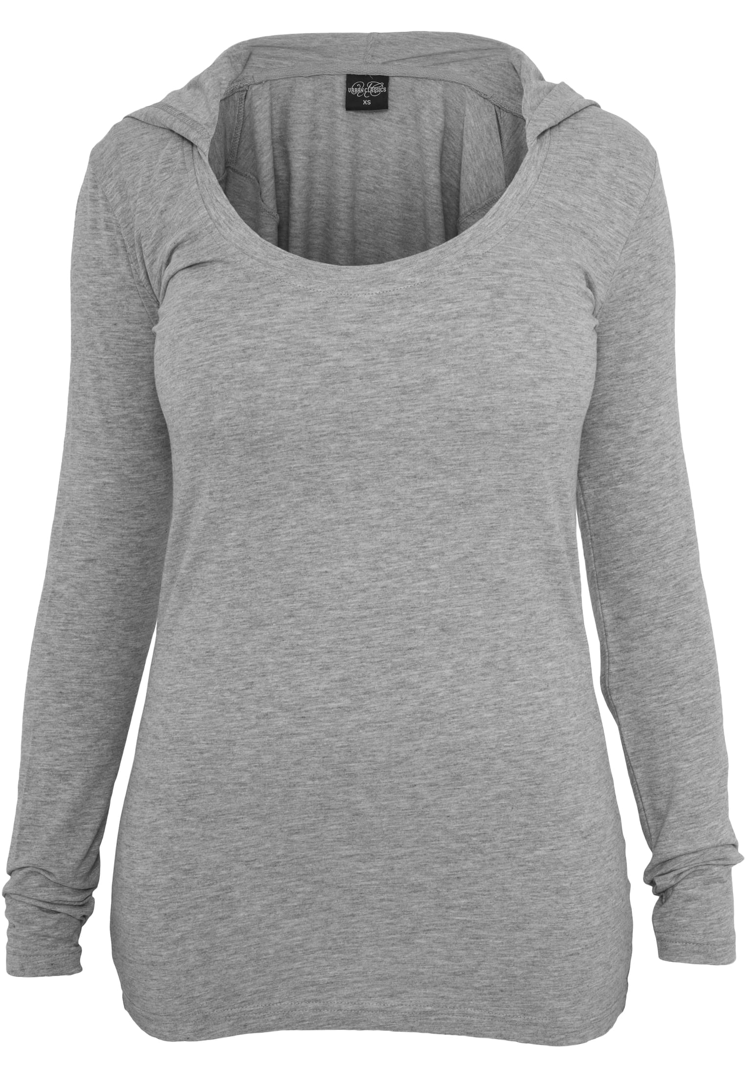 Ladies Deep Neck Jersey Hoody | grey