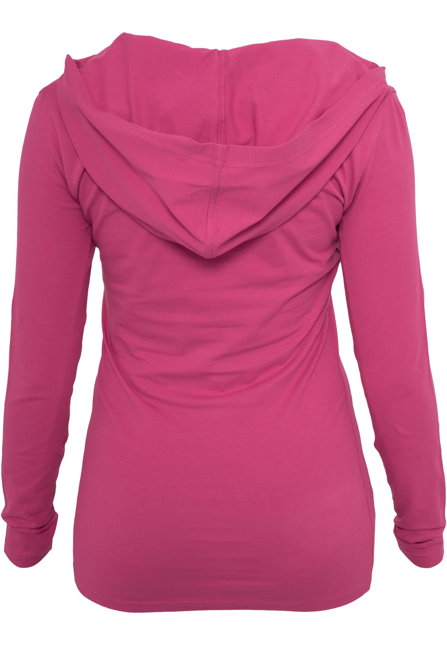 Ladies Deep Neck Jersey Hoody | fuchsia