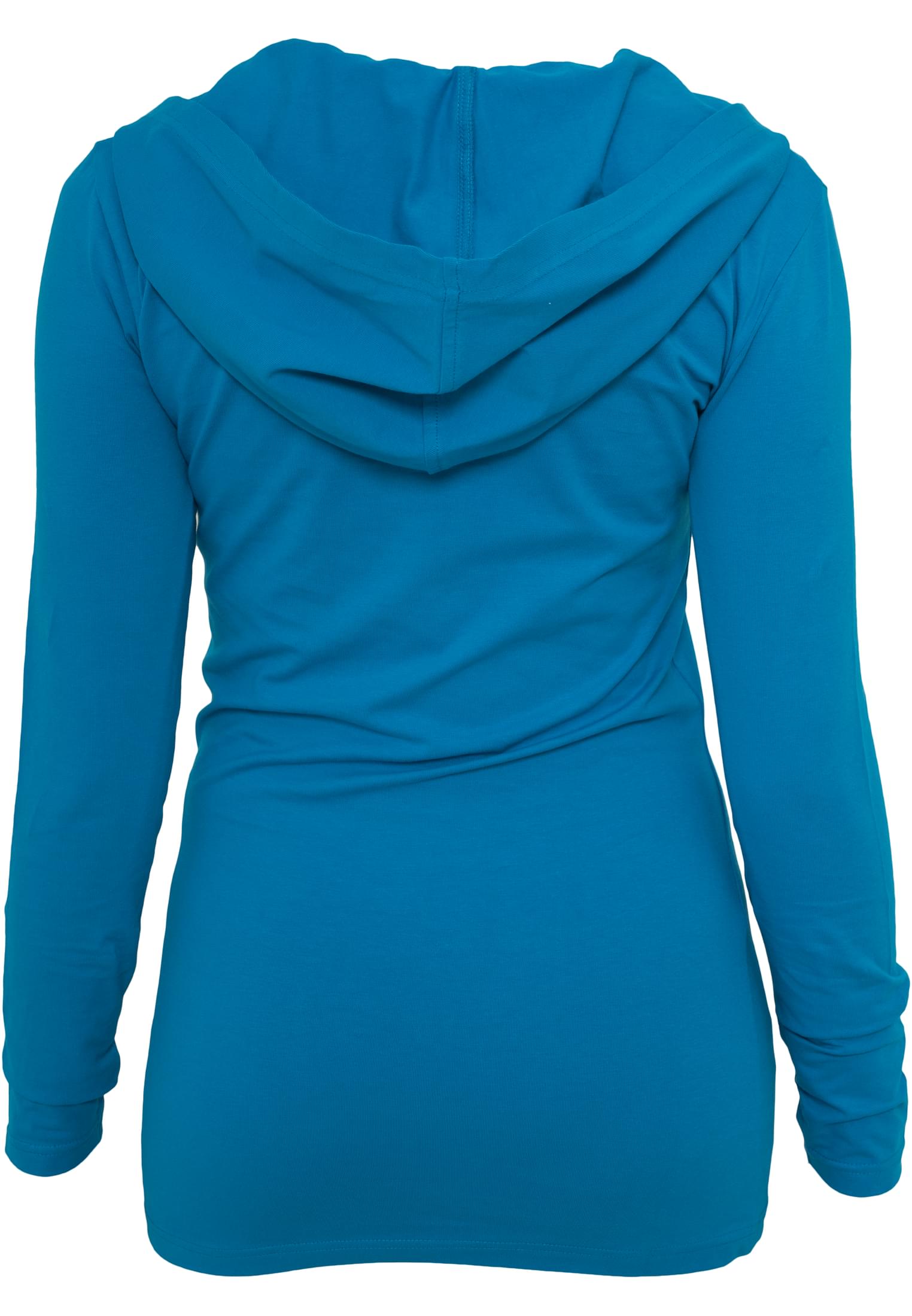 Ladies Deep Neck Jersey Hoody | turquoise