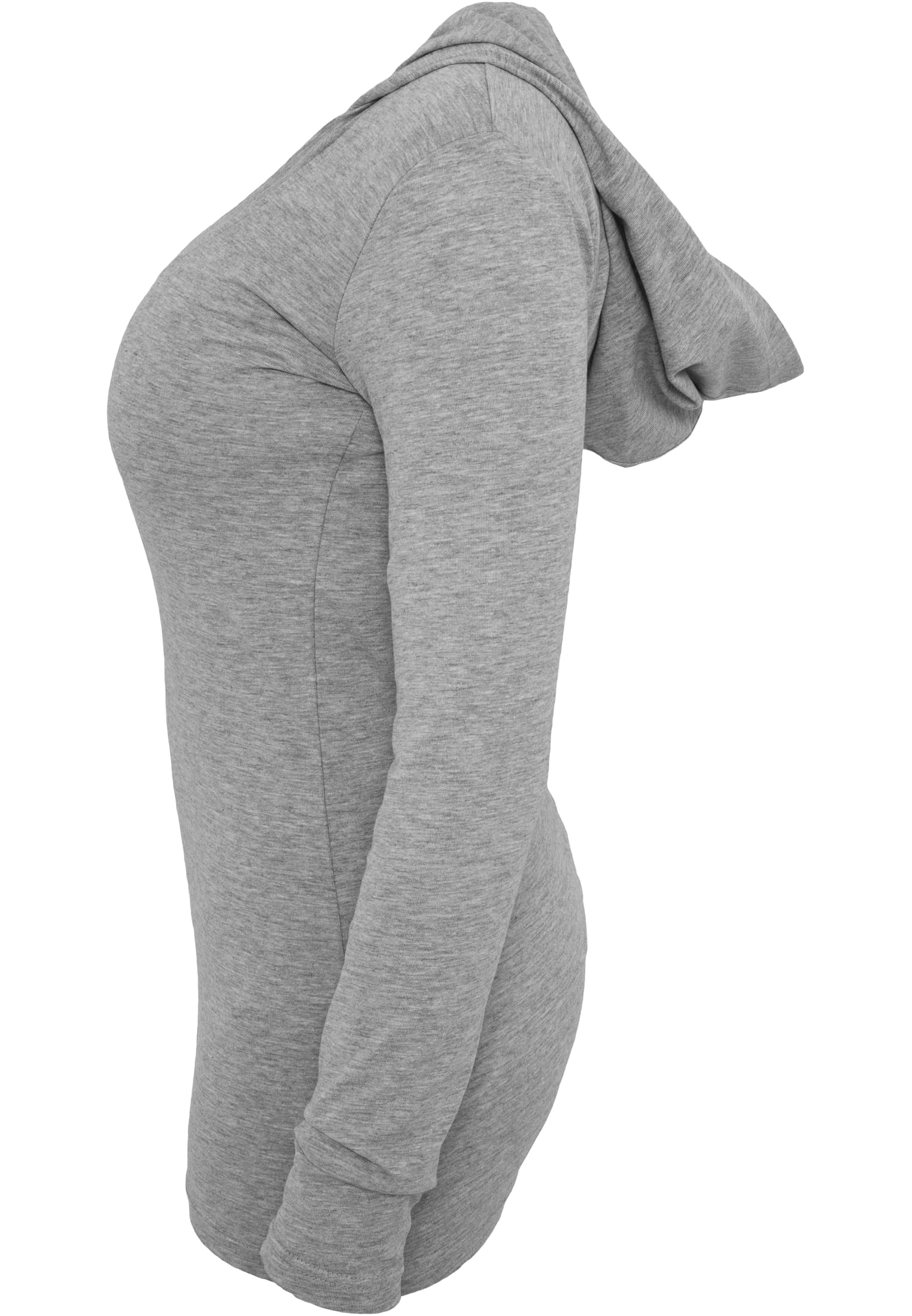 Ladies Deep Neck Jersey Hoody | grey