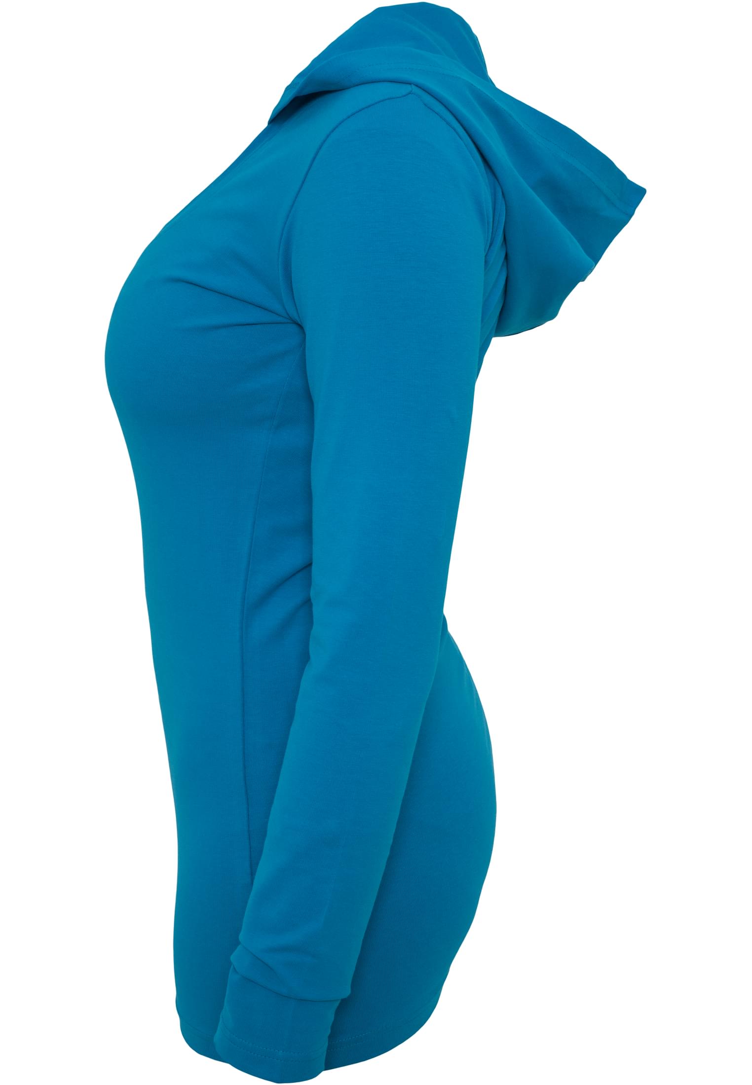 Ladies Deep Neck Jersey Hoody | turquoise