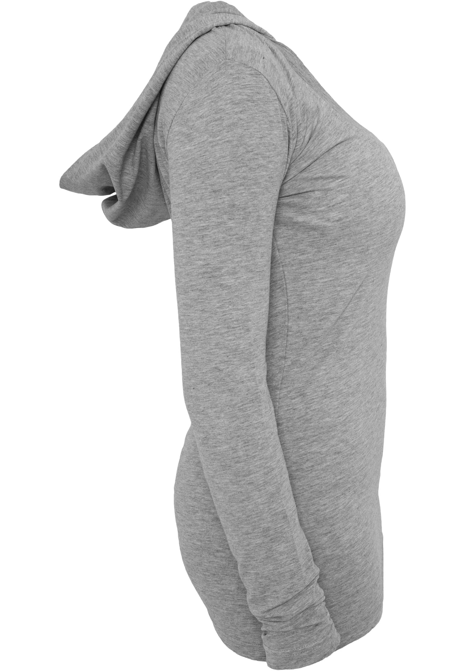 Ladies Deep Neck Jersey Hoody | grey