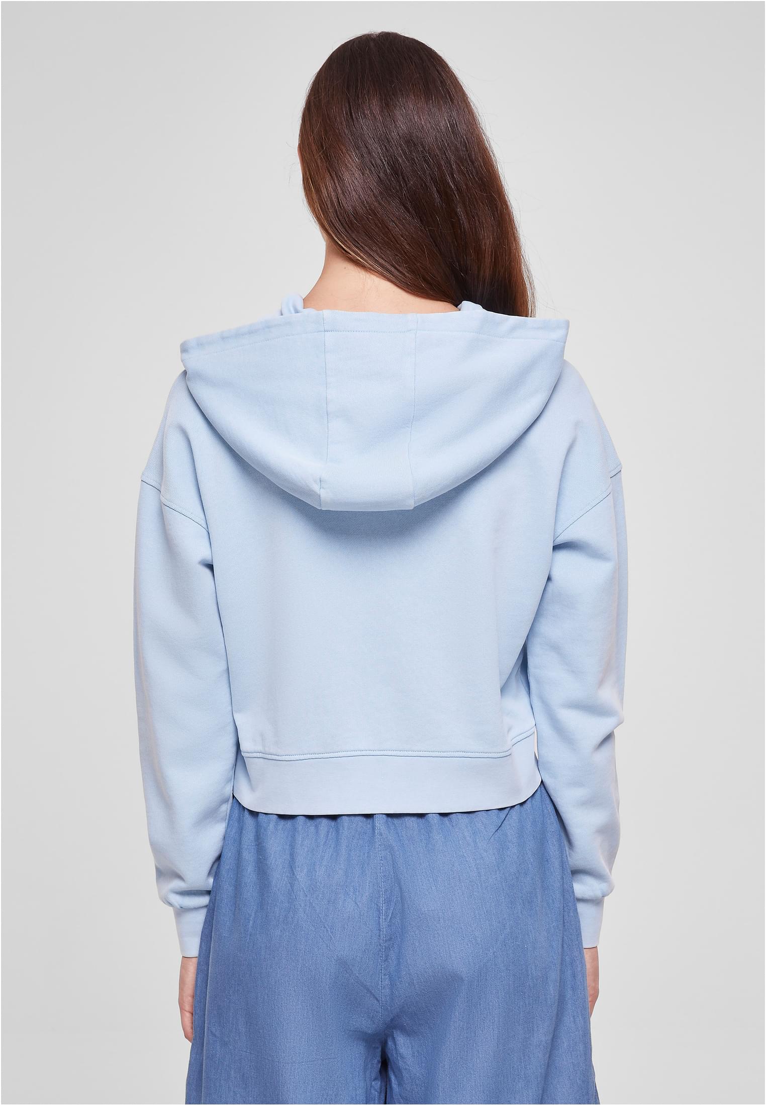 Ladies Short Flower Embroidery Terry Hoody | balticblue