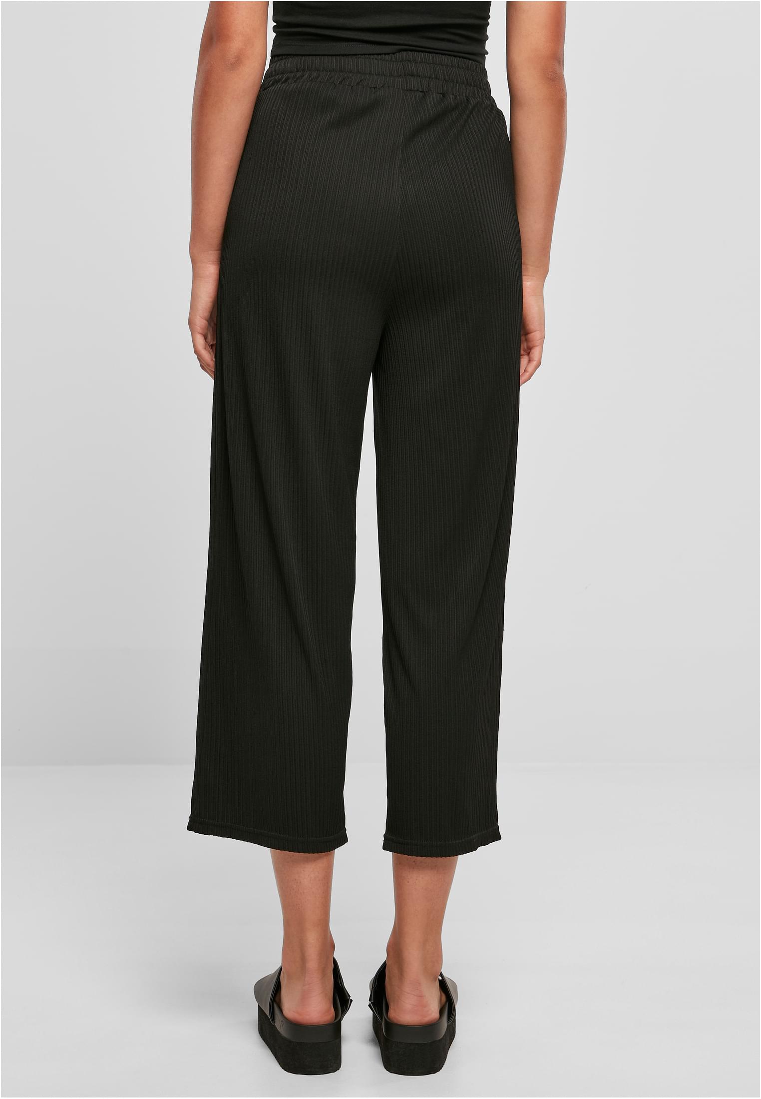 Ladies Straight Leg Rib Interlock Culotte | black