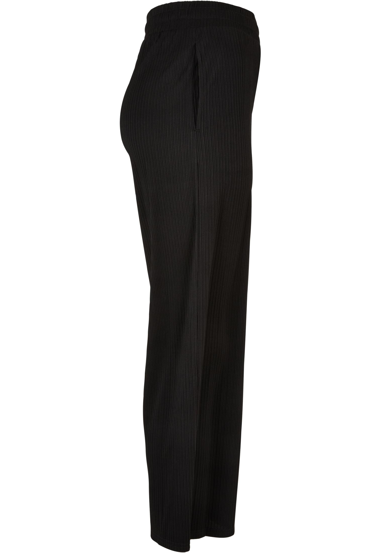 Ladies Straight Leg Rib Interlock Culotte | black