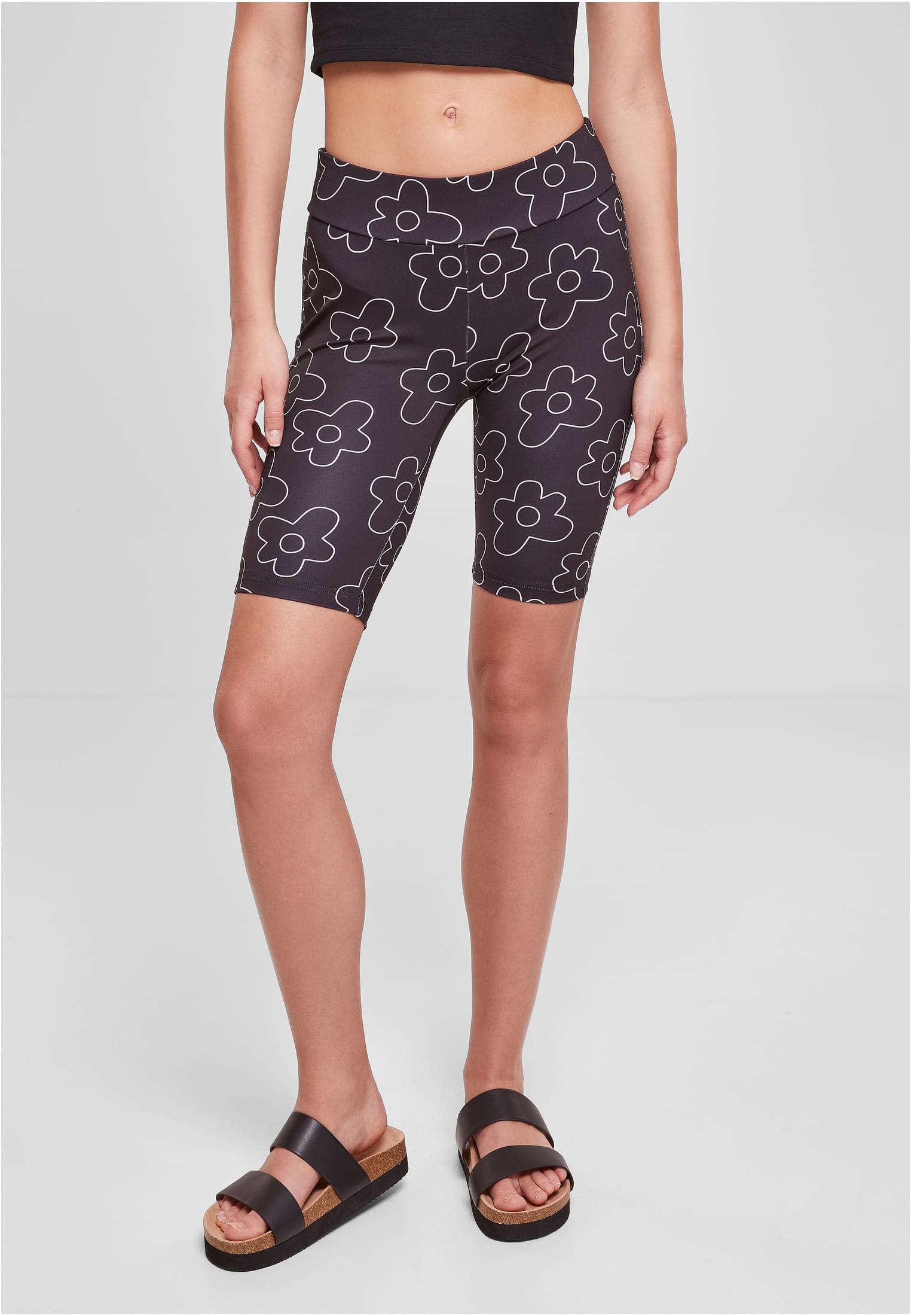 Ladies High Waist AOP Tech Cycle Shorts | blackflower