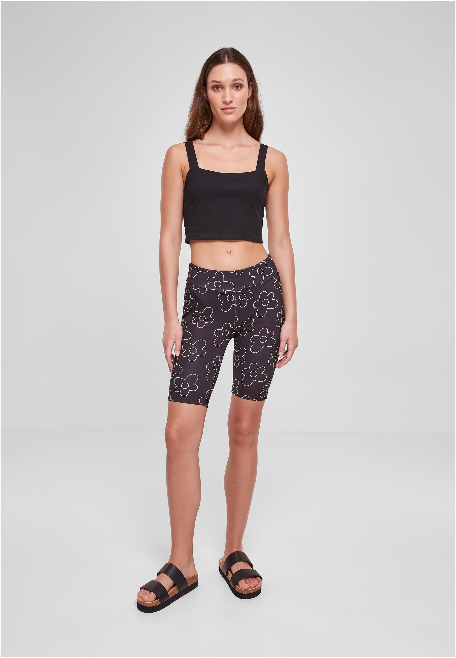 Ladies High Waist AOP Tech Cycle Shorts | blackflower