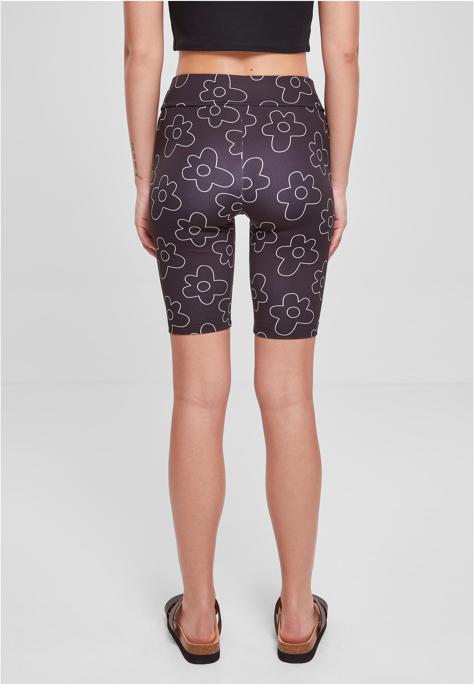 Ladies High Waist AOP Tech Cycle Shorts | blackflower