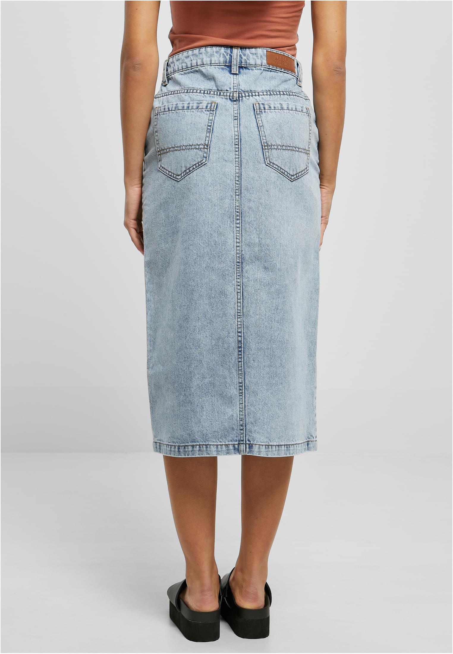 Ladies Midi Denim Skirt | tinted lightblue washed