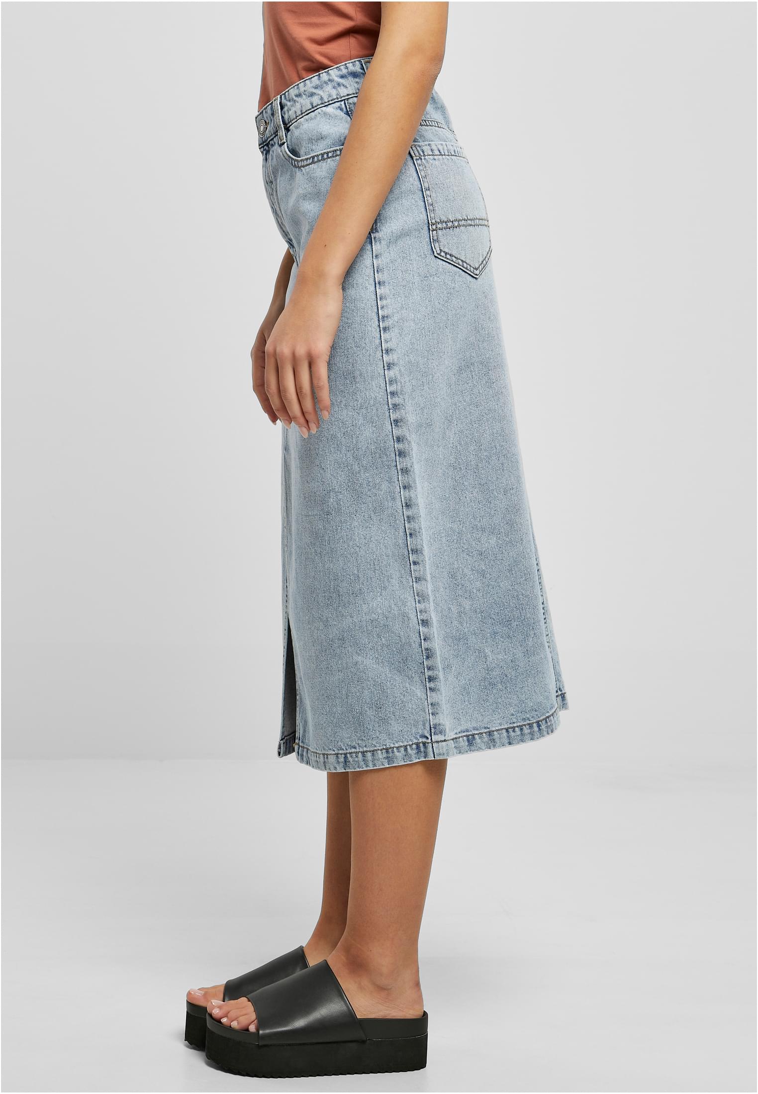 Ladies Midi Denim Skirt | tinted lightblue washed