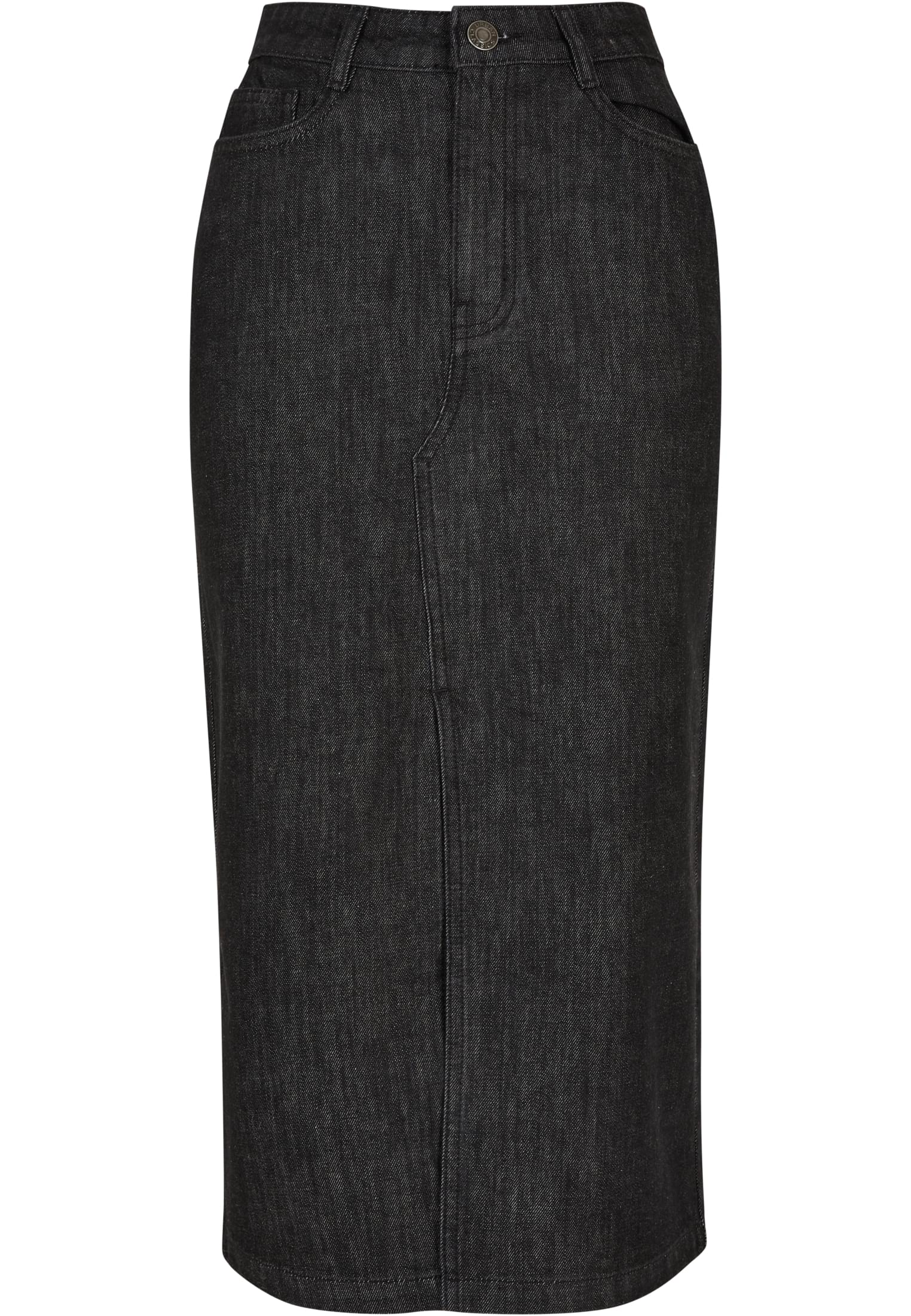 Ladies Midi Denim Skirt | black washed