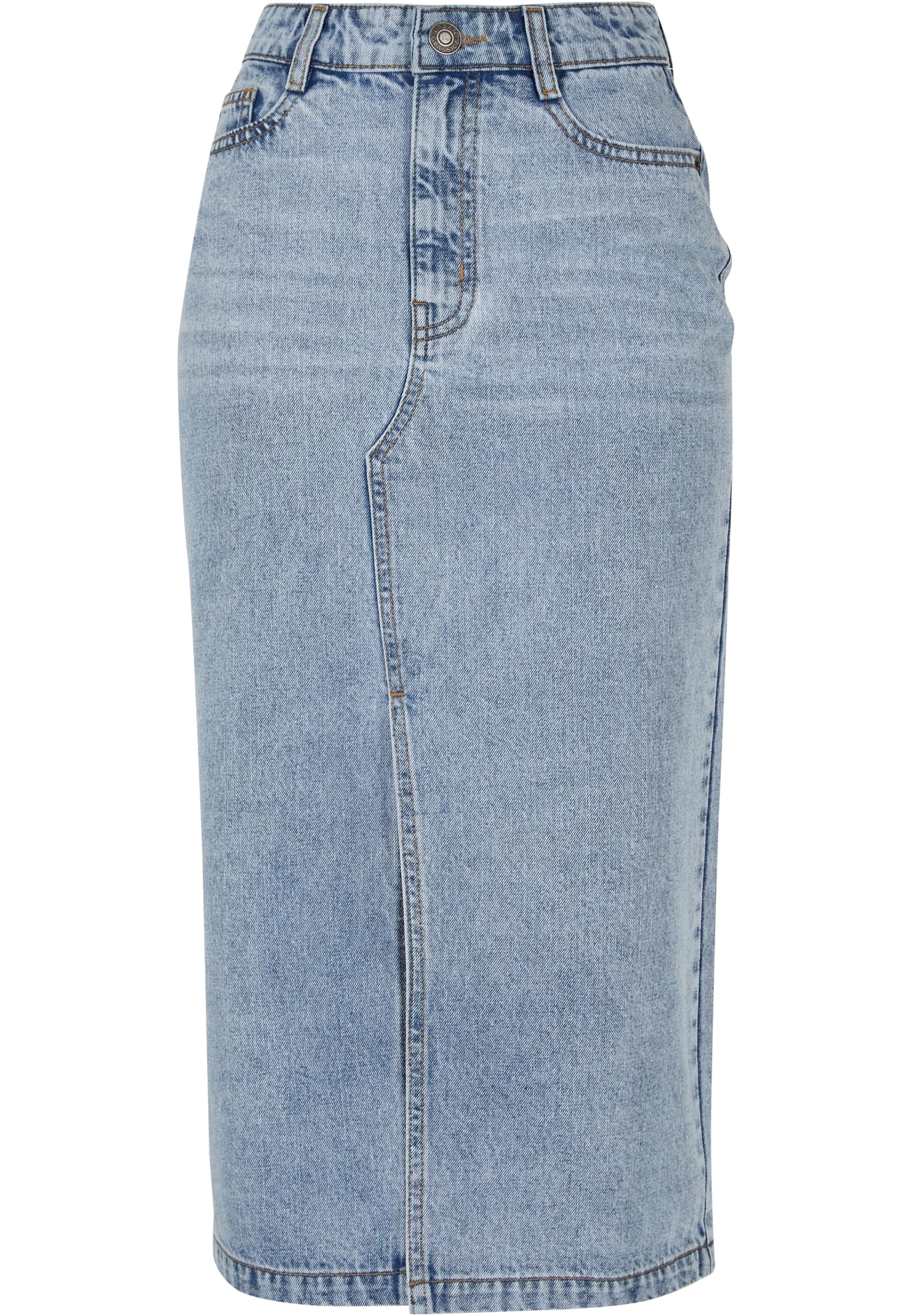 Ladies Midi Denim Skirt | tinted lightblue washed