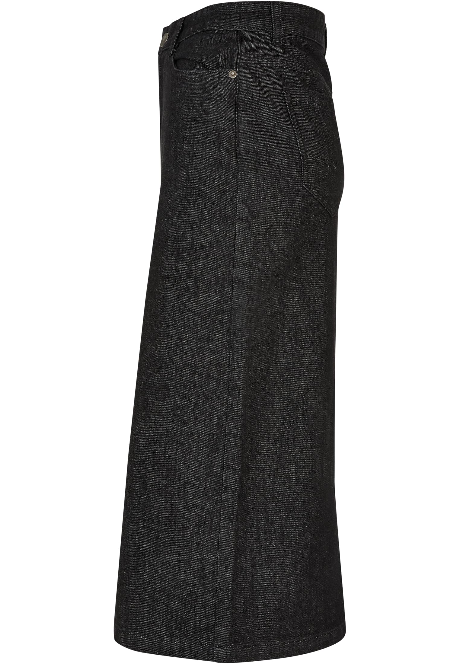 Ladies Midi Denim Skirt | black washed