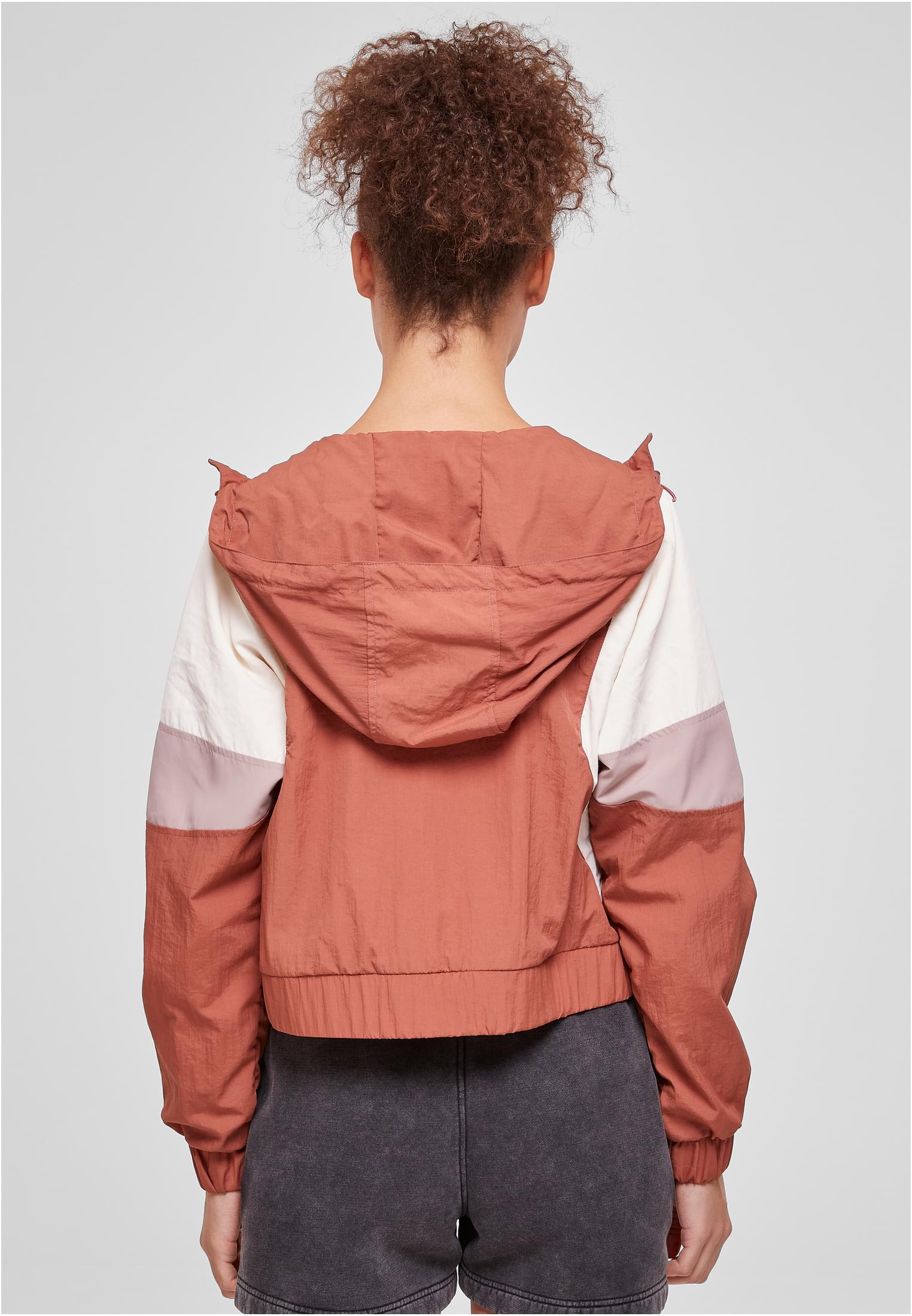 Ladies Short 3-Tone Crinkle Jacket | terracotta/whitesand/duskrose